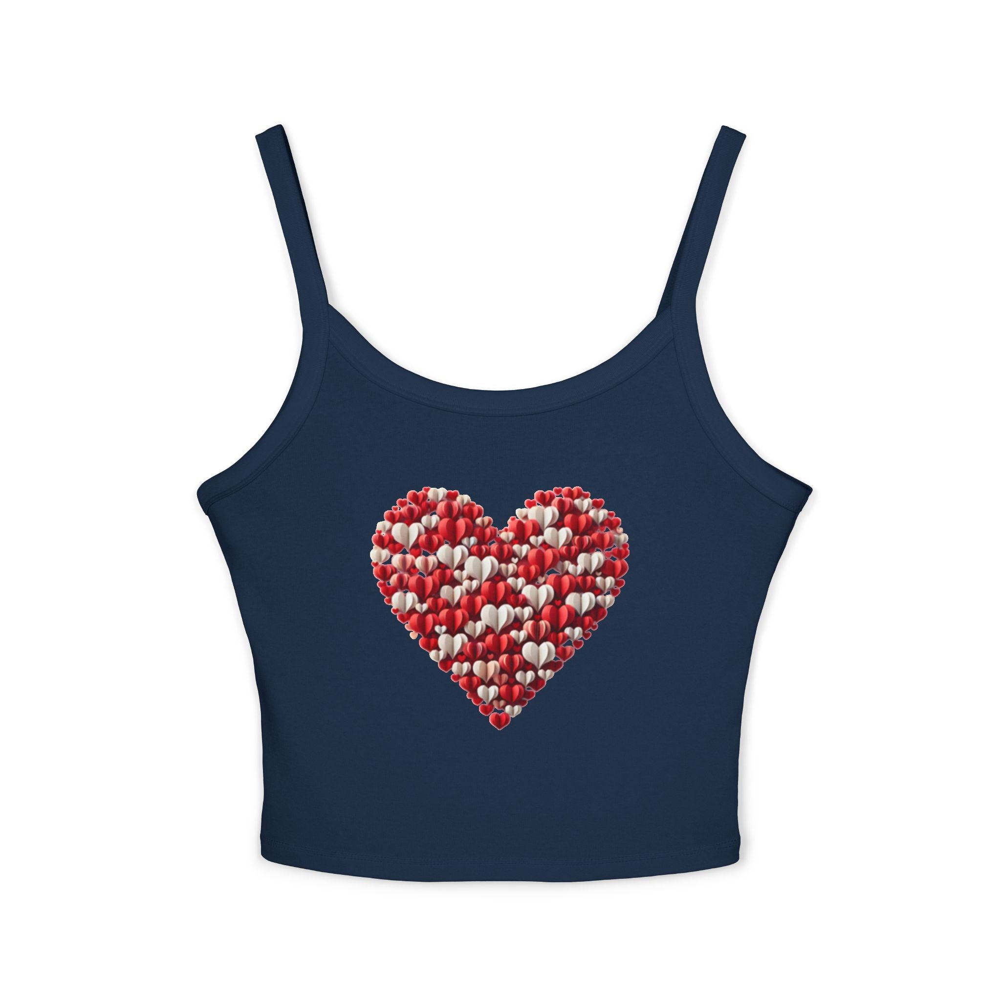 Heart Tank Top, Love Cami, Valentine's Day Shirt, Romantic Sleeveless Tee, Women's Summer Blouse, Cute Spaghetti Strap Tank