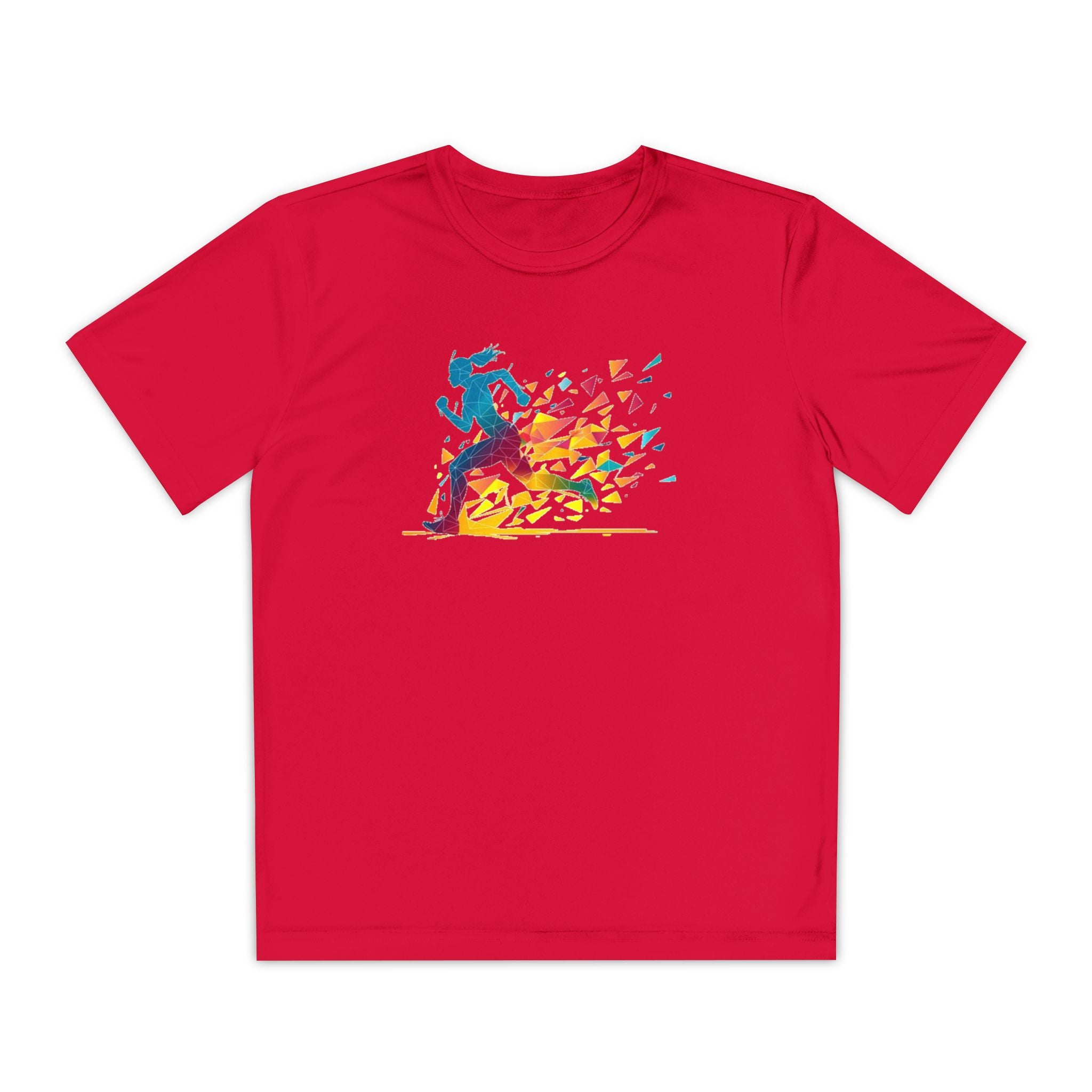 Running Youth T-Shirt Sports Graphic Tee, Cool Athletic Shirt for Kids, Perfect for Sports Events, Team Spirit