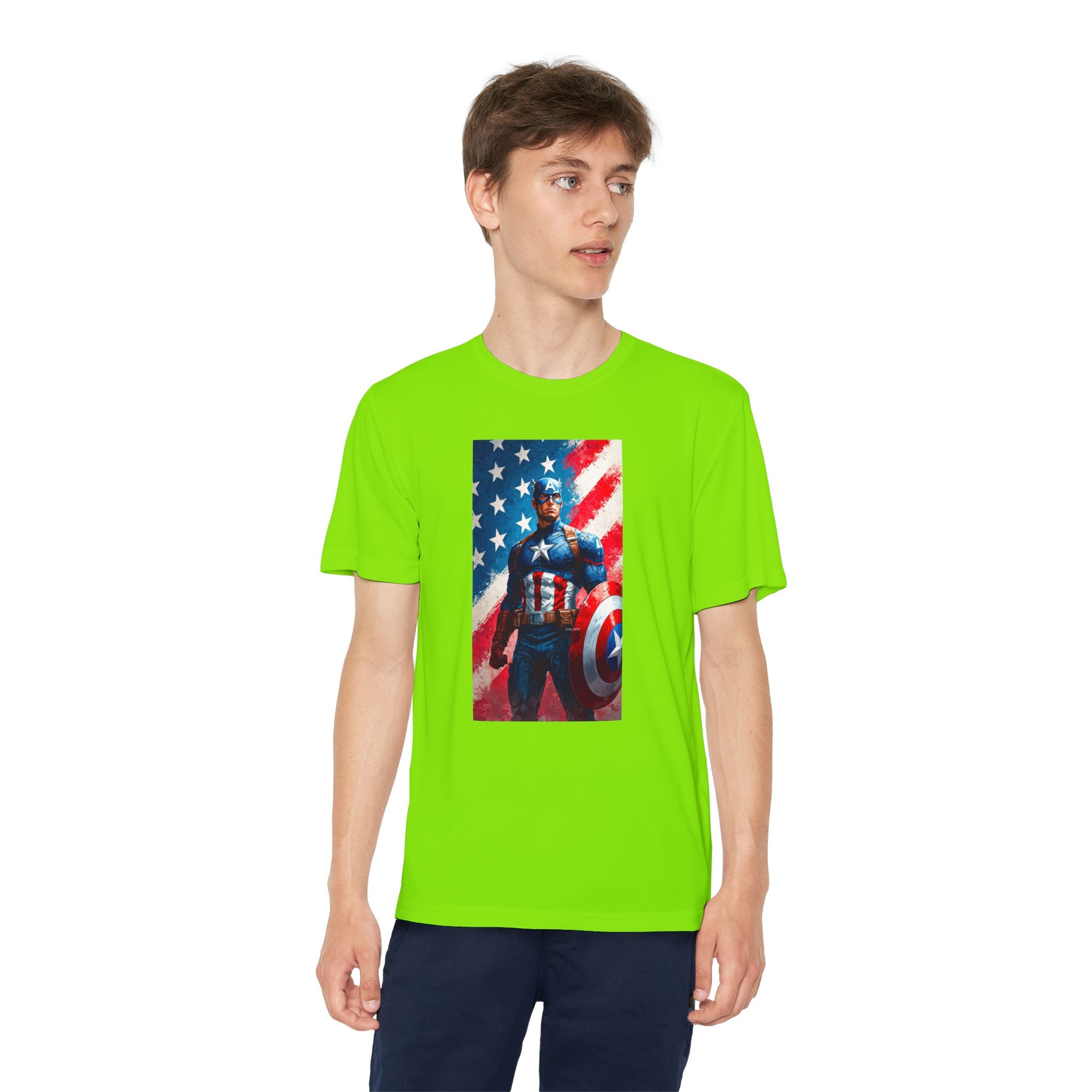 Captain America Superhero Marvel Patriotic, Kids Graphic T-Shirt, Boys Hero Top, Girls Comic Book Clothing, Birthday