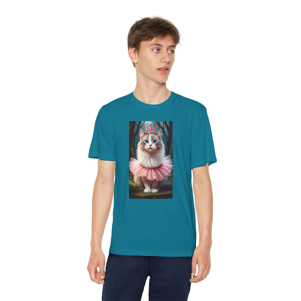 Graphic Tee, Cute Cartoon Kitten, Kids Animal Lover Shirt, Kitty Princess Design, Youth Tee for Girls and Boys, Funny Cat Shirt, Gift for