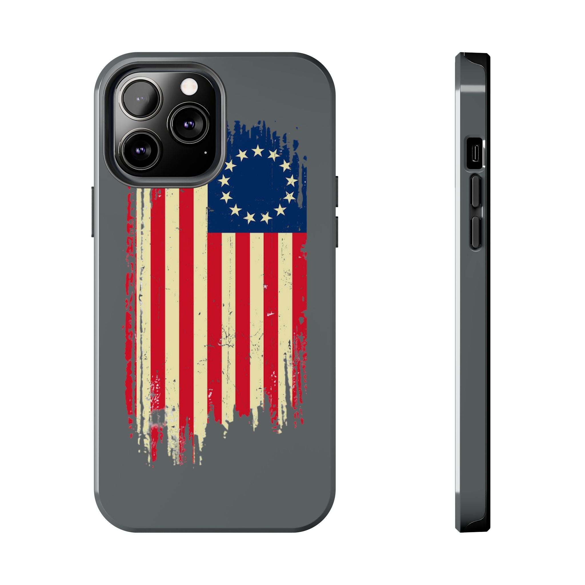 Patriotic Phone Cases with Vintage Flag Design, Tough Case for Independence Day, Memorial Day, 4th of July, Gift for Veterans, USA Pride