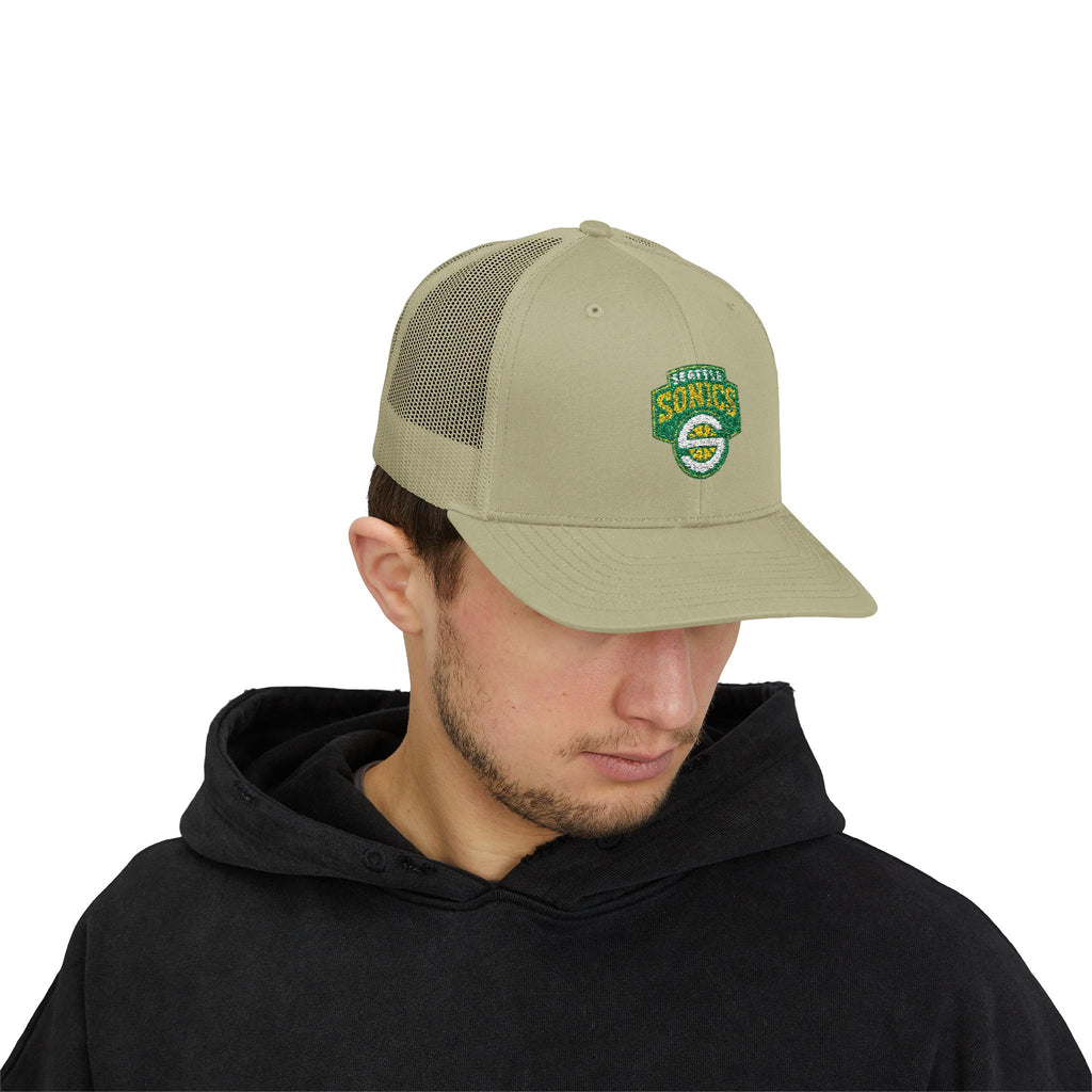 The Seattle SuperSonics Snapback Trucker Cap, American Flag Hat, Outdoor Cap, Casual Wear, Gift for Dad, 4th of July Apparel
