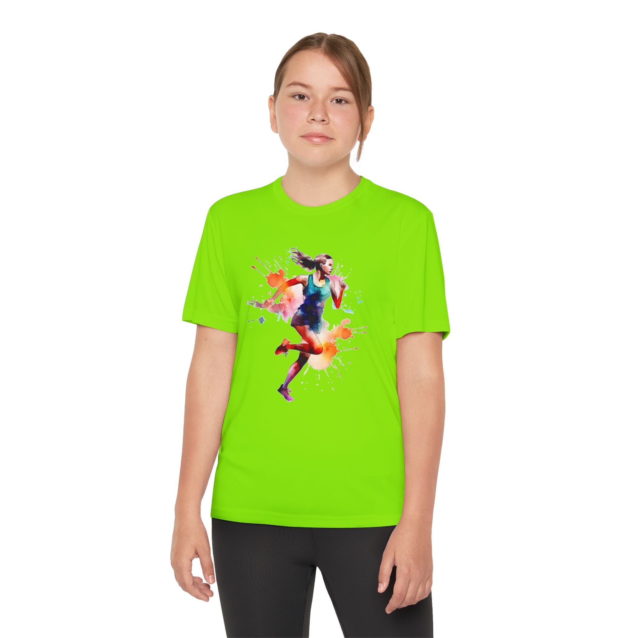 Running Youth T-Shirt Sports Graphic Tee, Cool Athletic Shirt for Kids, Perfect for Sports Events, Team Spirit