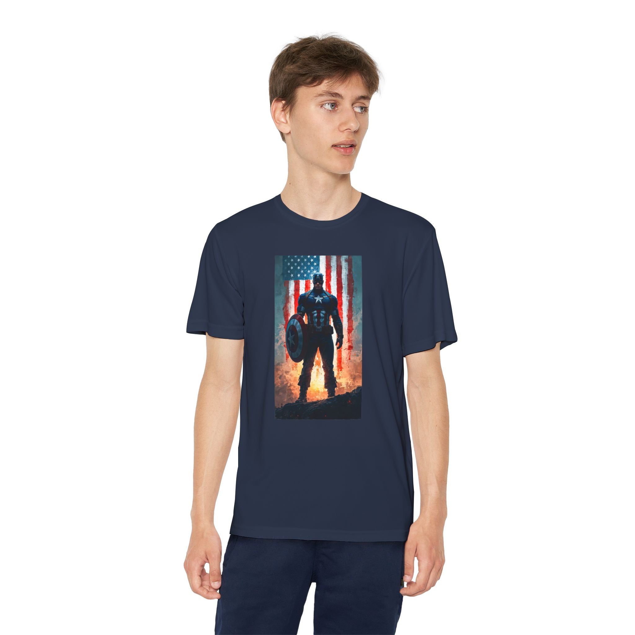 Captain America Superhero Marvel Patriotic, Kids Graphic T-Shirt, Boys Hero Top, Girls Comic Book Clothing, Birthday
