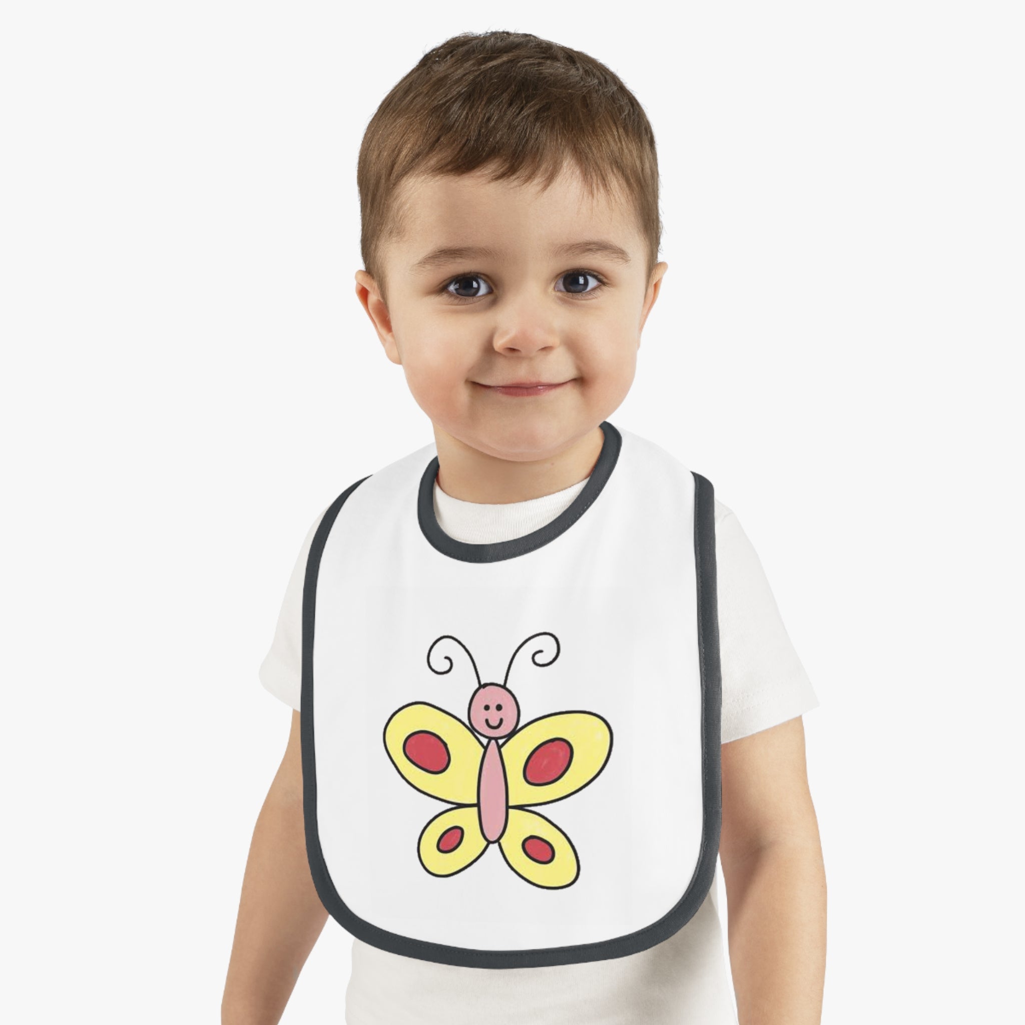 Butterfy Cute Baby Bib - Tiny but Mighty, Infant Feeding Bib, Baby Shower Gift, Newborn Accessories, Elephant Design, Everyday Use