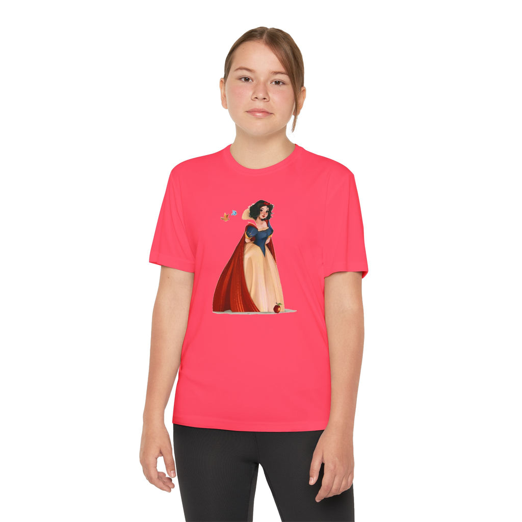 Snow White Youth T-Shirt Sports Graphic Tee, Cool Athletic Shirt for Kids, Perfect for Sports Events, Team Spirit