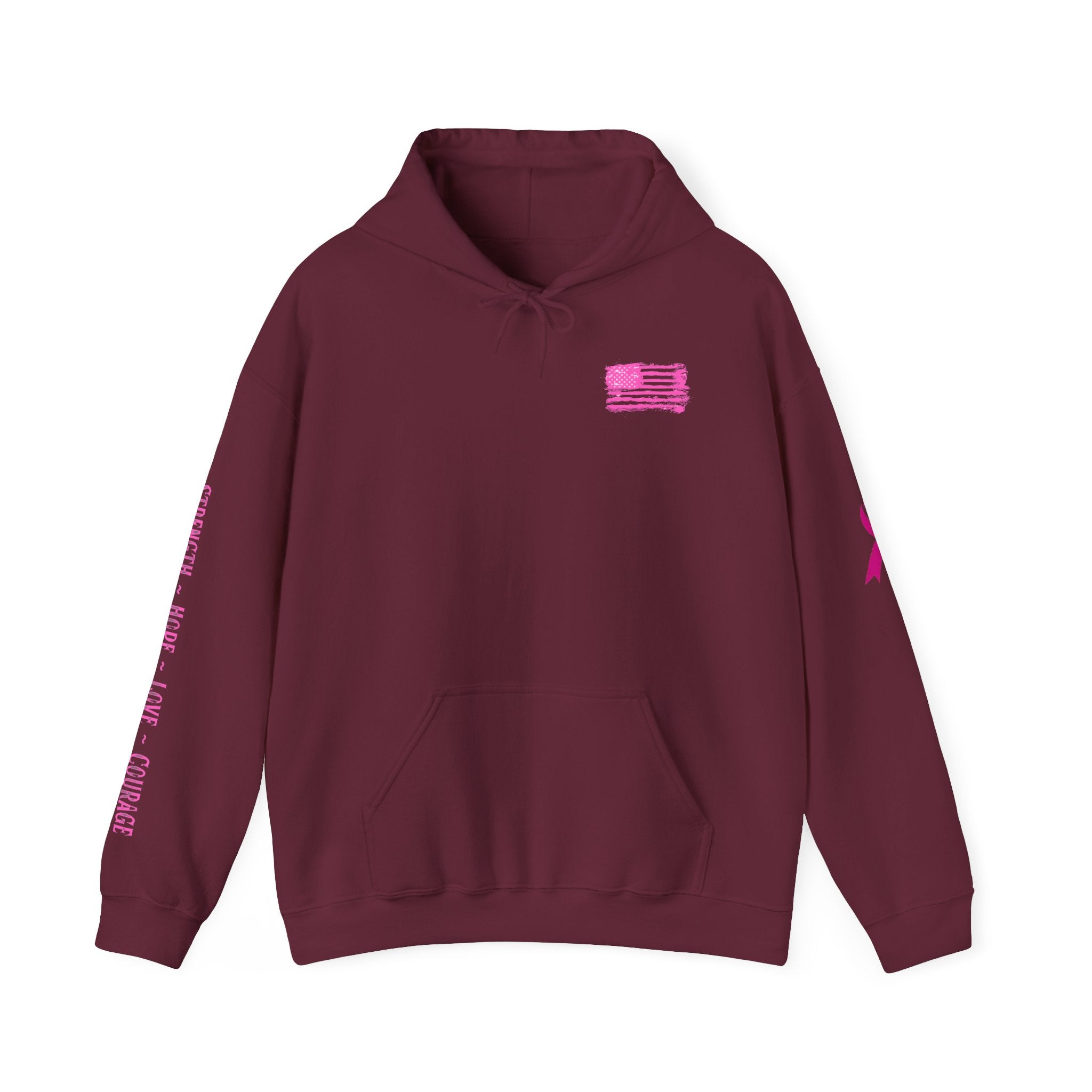 Breast Cancer Awareness Month Patriotic Hoodie ~ Rebel Spirit Unisex Hoodie