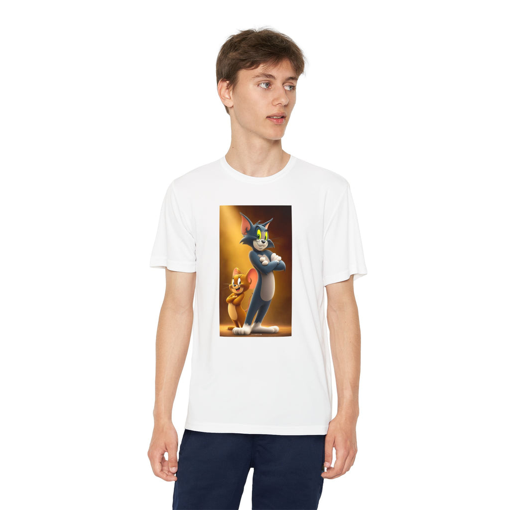 Youth Competitor Tee with Tom And Jerry design, Cartoon Graphic Kid's T-Shirt, Kids Tee, Children's Clothing, Funny Tee for Boys and Girls