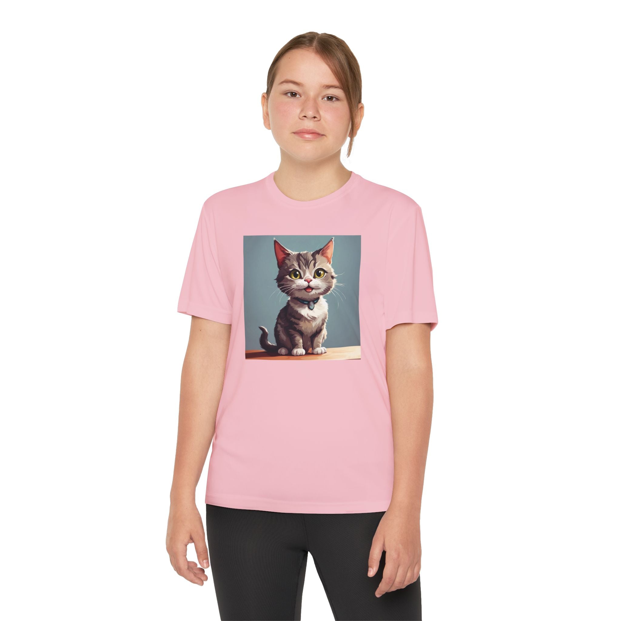 Youth Tee, Cute Kitten Graphic Shirt for Kids, Cat Lover Gift, Animal Theme Top, Children's Clothing, Feline Print Apparel