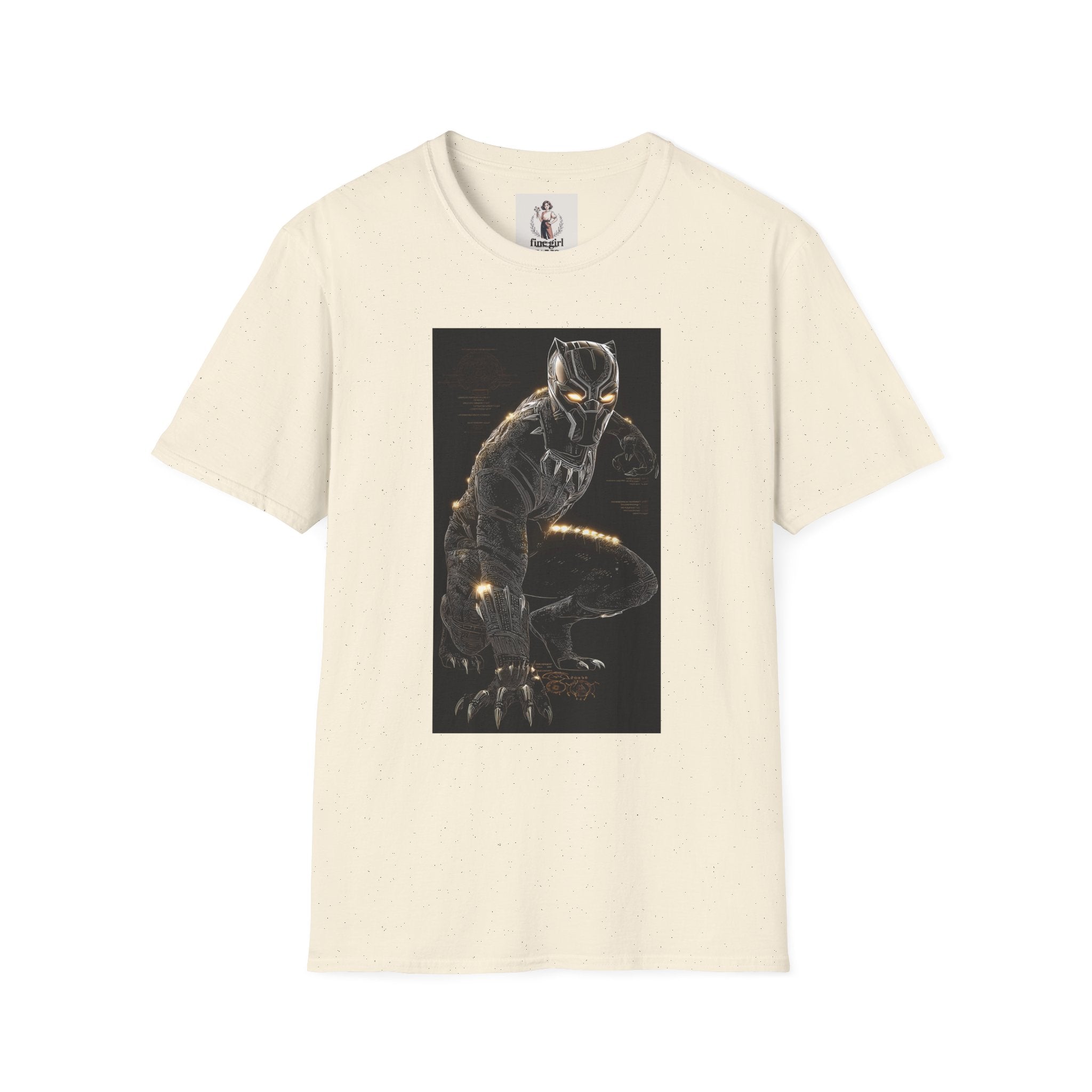 The Black Panther Superhero Marvel Unisex Softstyle T-Shirt, Comic Book Tee, Geeky Clothing, Cosplay Costume Top