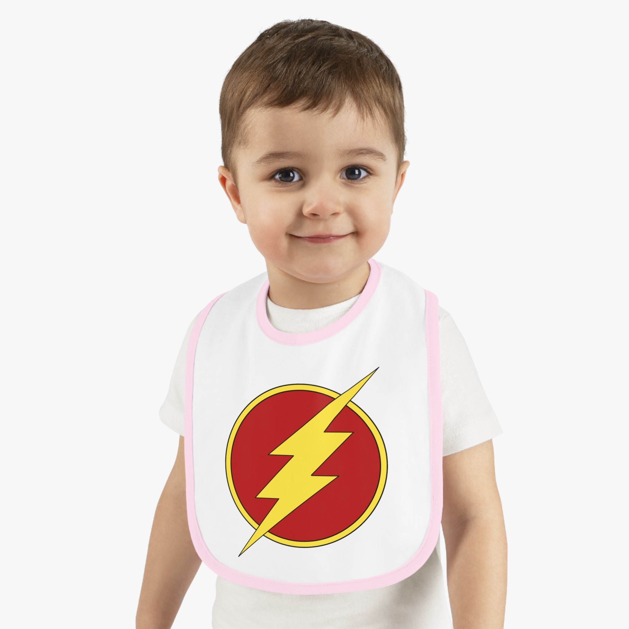 The Flash ~ Cute Baby Bib - Tiny but Mighty, Infant Feeding Bib, Baby Shower Gift, Newborn Accessories, Elephant Design, Everyday Use