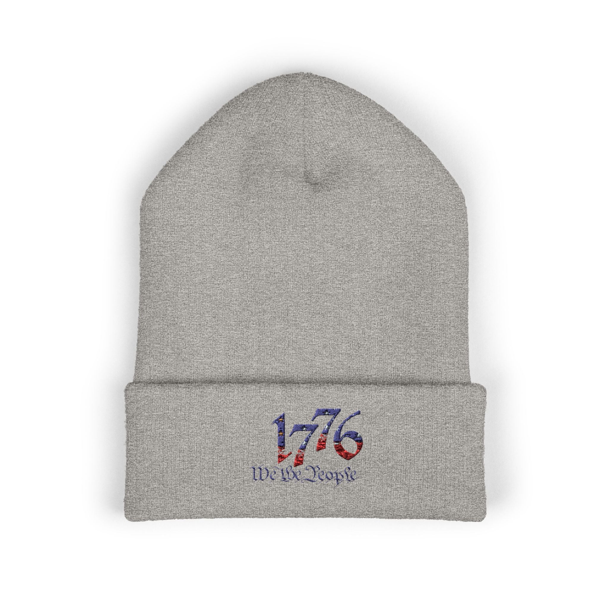 Embroidered Patriotic Beanie, 1776 USA Flag Knit Hat, American Constitution Winter Cap, Founding Fathers Headwear, Red White Blue Beanie