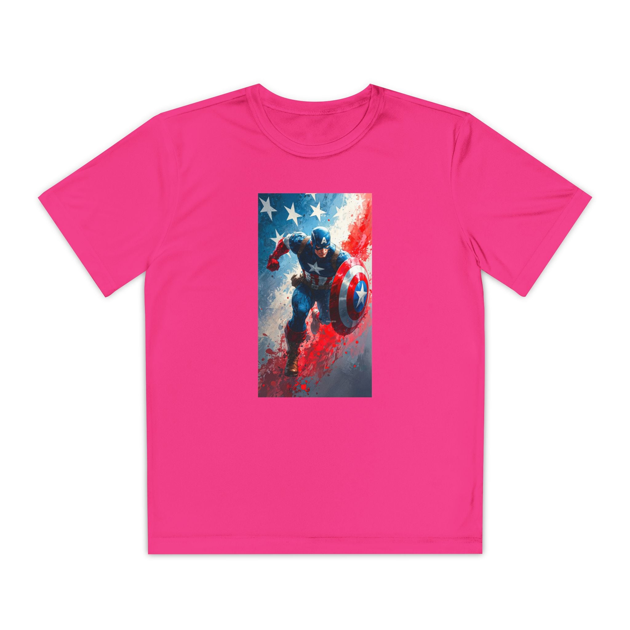 Captain America Superhero Marvel Patriotic, Kids Graphic T-Shirt, Boys Hero Top, Girls Comic Book Clothing, Birthday