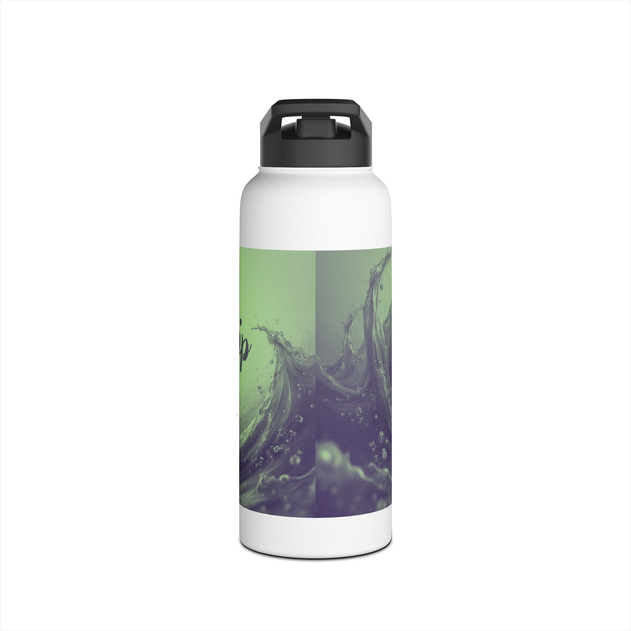 Aqua Wave Stainless Steel Water Bottle, Hydration Gift, Outdoor Adventure, Beach Vibes, Eco-Friendly, Travel Companion