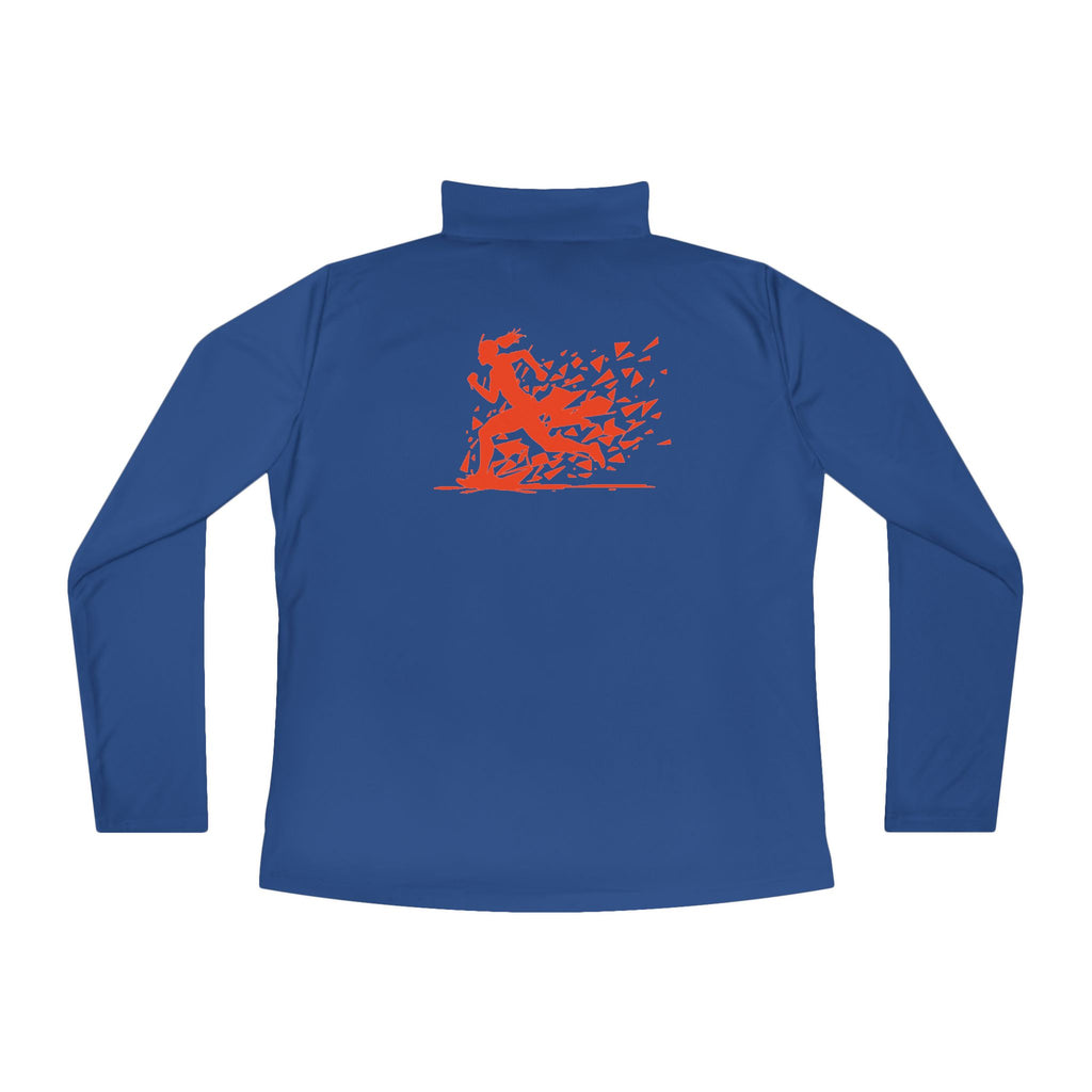 Ladies Quarter-Zip Pullover with Motivational Running Design, Athletic Apparel, Activewear, Sportswear, Fitness Gift, Running Top