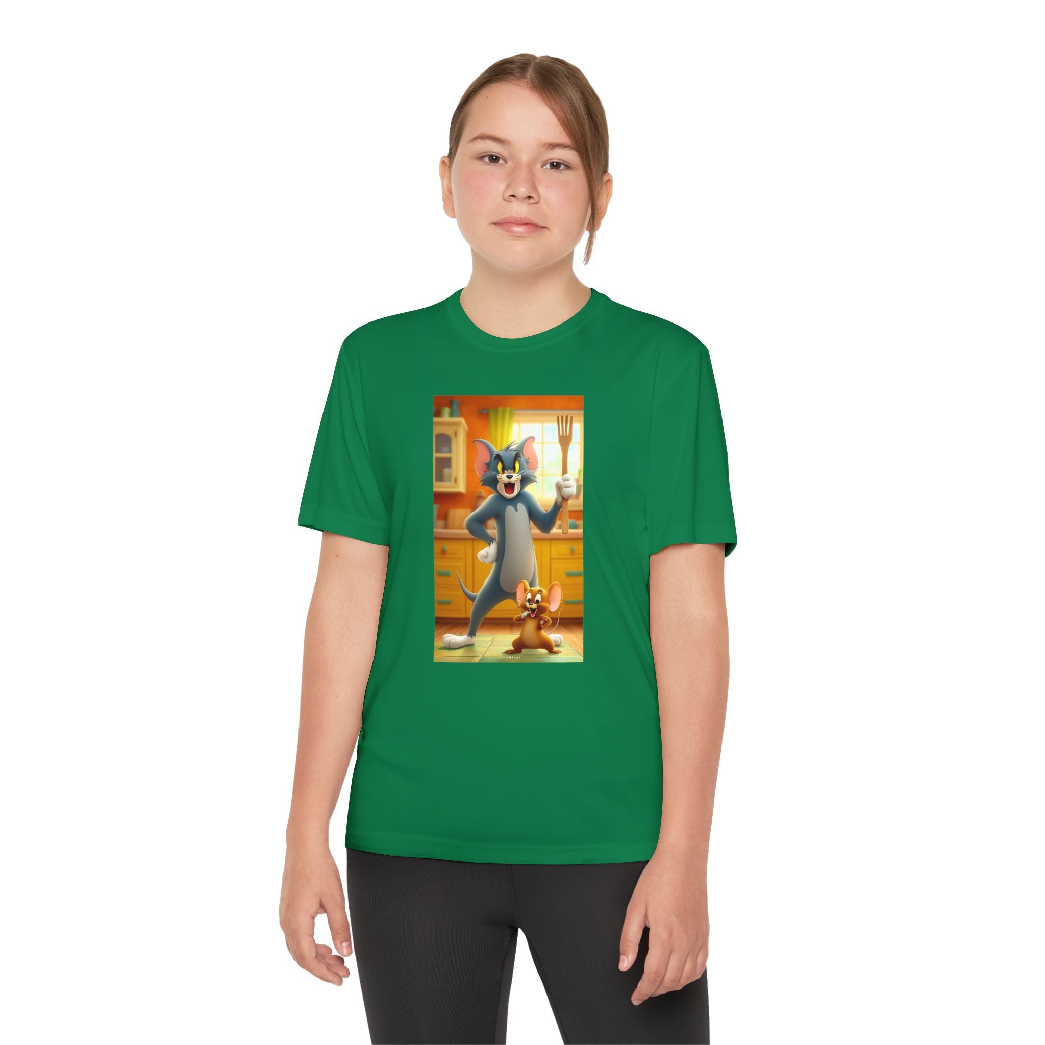 Youth Competitor Tee with Tom And Jerry design, Cartoon Graphic Kid's T-Shirt, Kids Tee, Children's Clothing, Funny Tee for Boys and Girls