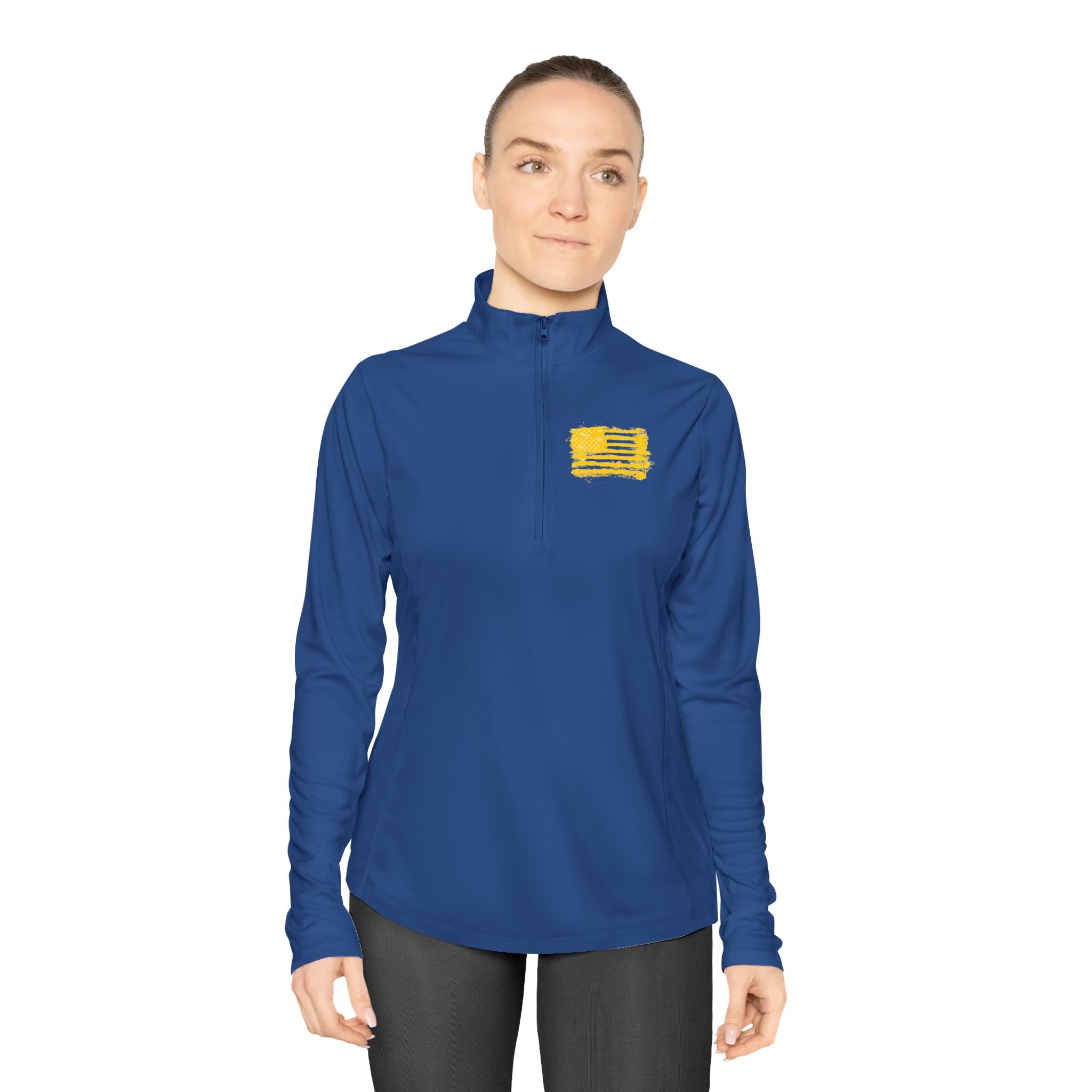 Ladies Quarter-Zip Pullover with Motivational Running Design, Athletic Apparel, Activewear, Sportswear, Fitness Gift, Running Top