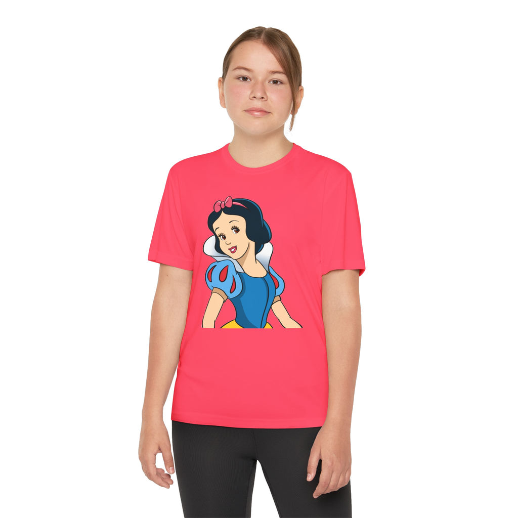 Snow White Youth T-Shirt Sports Graphic Tee, Cool Athletic Shirt for Kids, Perfect for Sports Events, Team Spirit