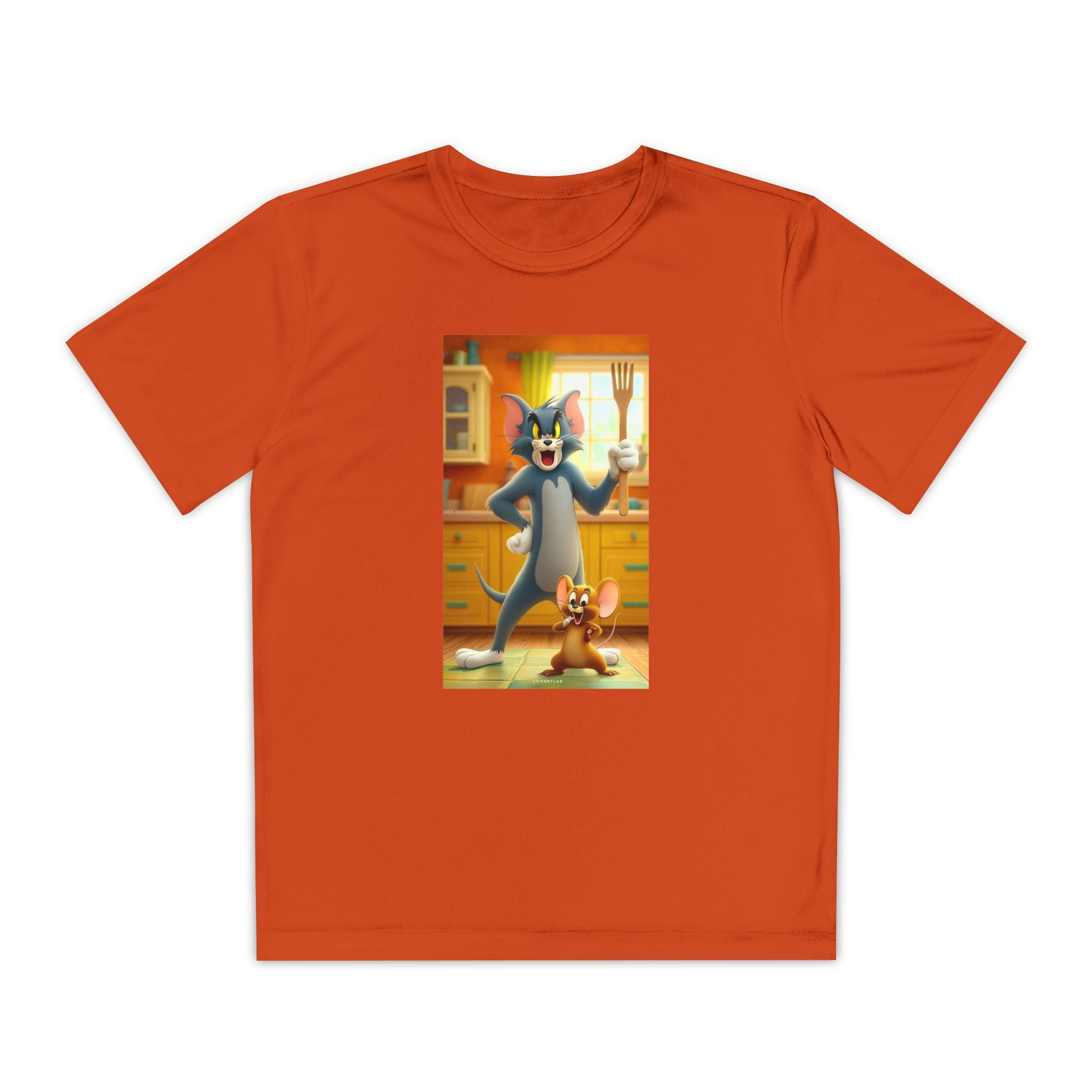 Youth Competitor Tee with Tom And Jerry design, Cartoon Graphic Kid's T-Shirt, Kids Tee, Children's Clothing, Funny Tee for Boys and Girls