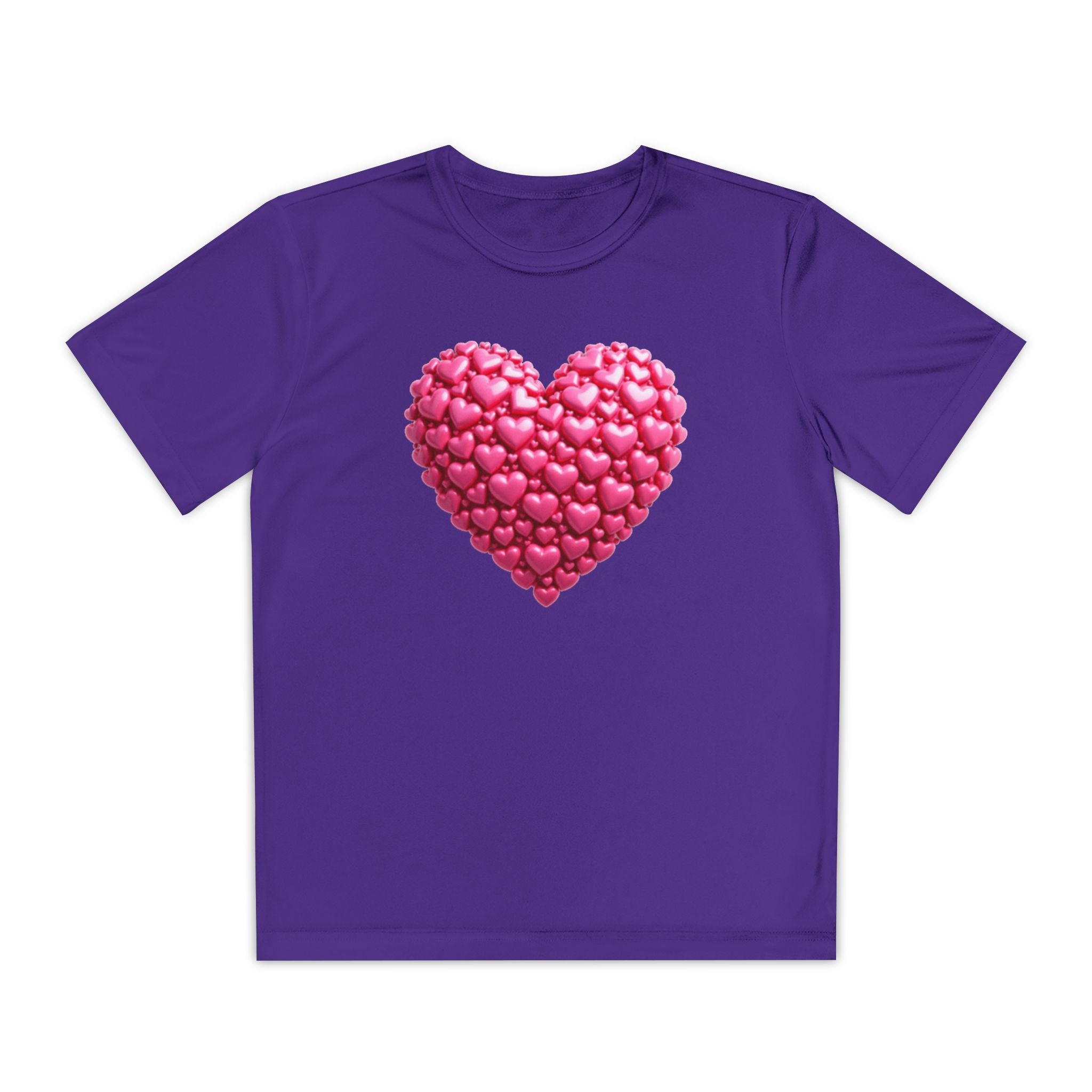 Heart Youth T-Shirt Sports Graphic Tee, Cool Athletic Shirt for Kids, Perfect for Sports Events, Team Spirit