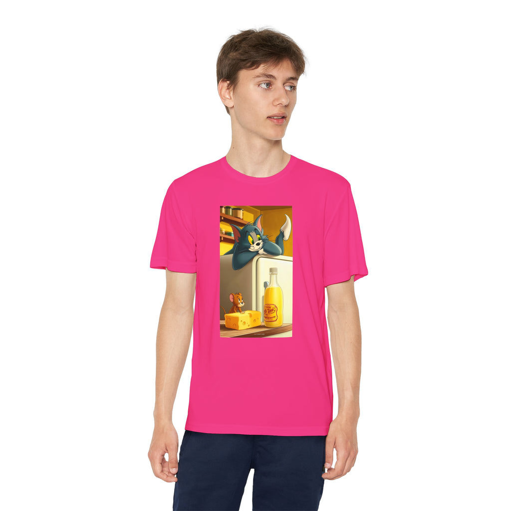 Youth Competitor Tee with Tom And Jerry design, Cartoon Graphic Kid's T-Shirt, Kids Tee, Children's Clothing, Funny Tee for Boys and Girls
