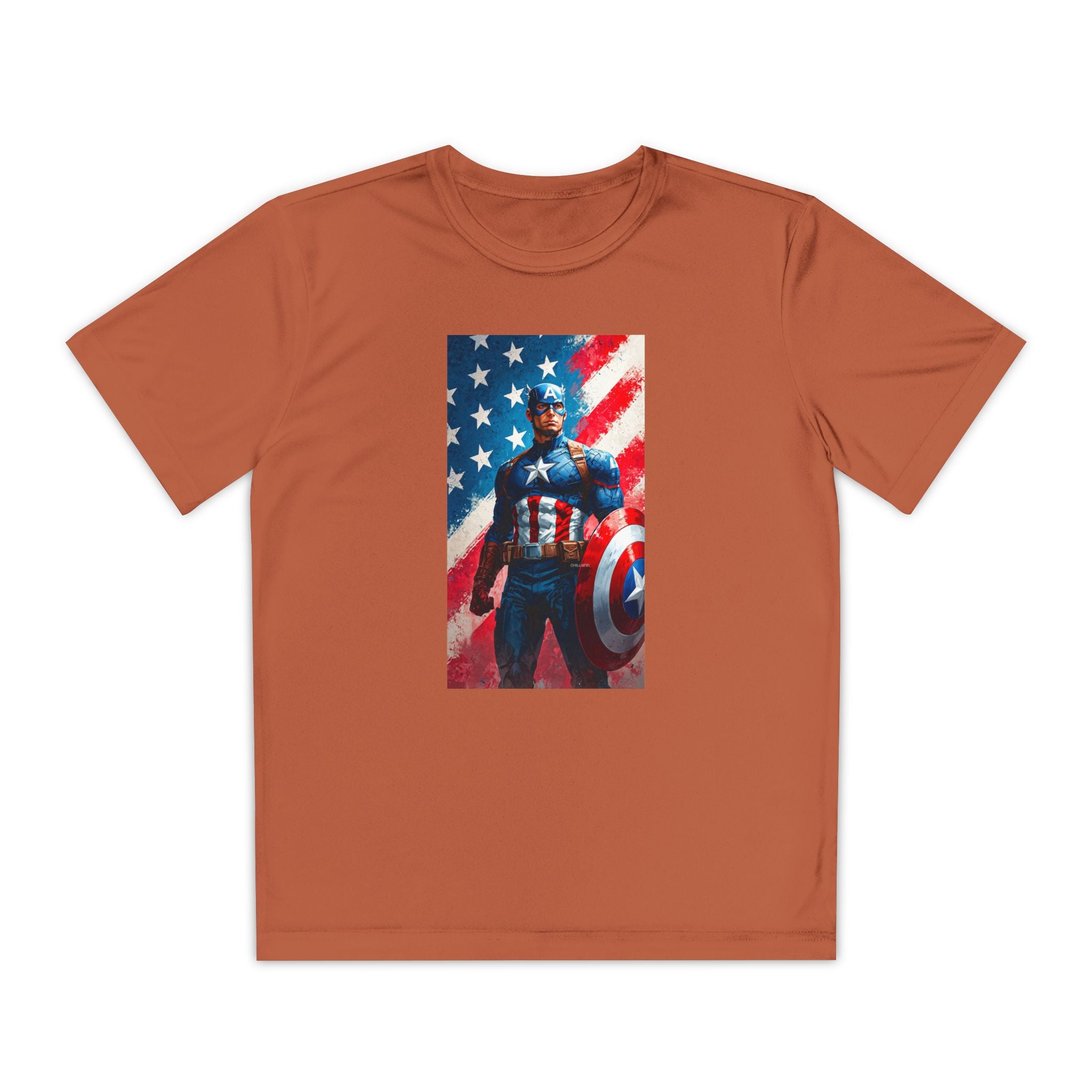 Captain America Superhero Marvel Patriotic, Kids Graphic T-Shirt, Boys Hero Top, Girls Comic Book Clothing, Birthday
