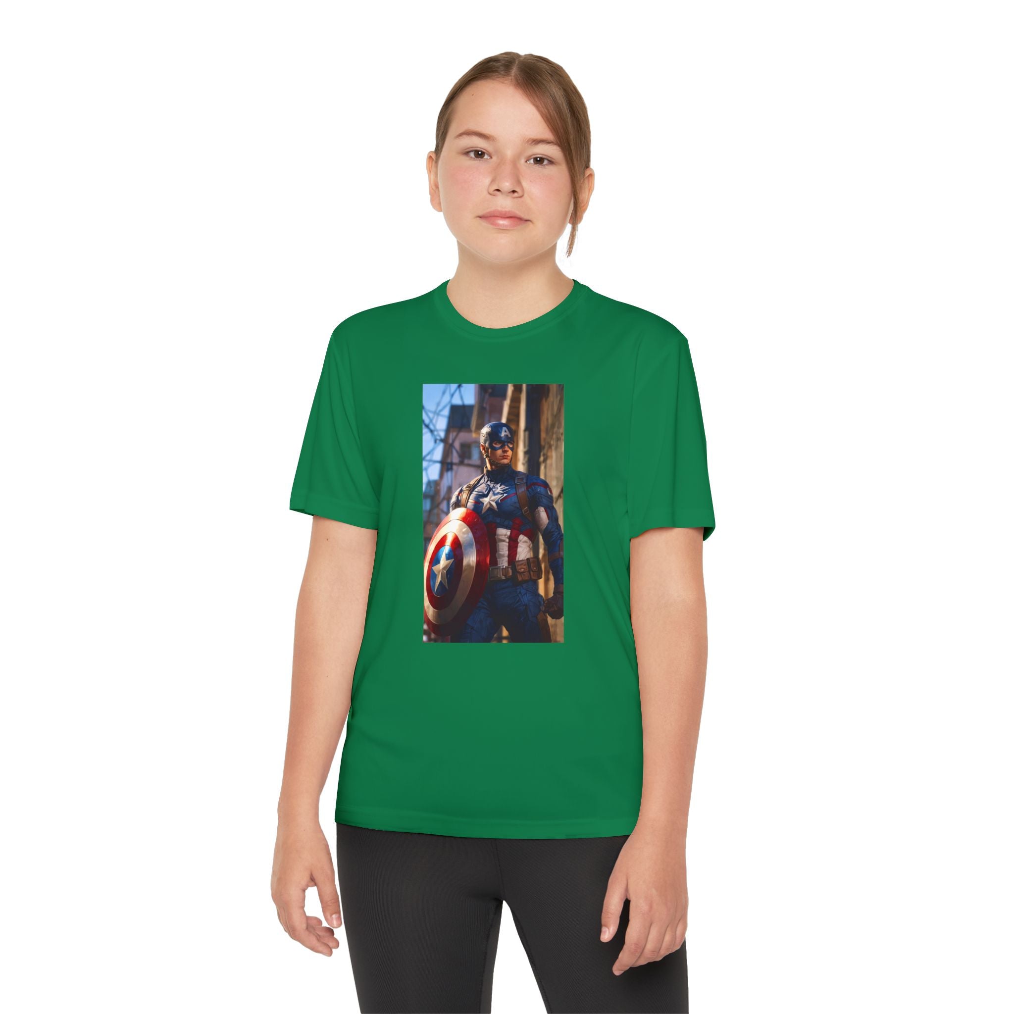 Captain America Superhero Marvel Patriotic, Kids Graphic T-Shirt, Boys Hero Top, Girls Comic Book Clothing, Birthday