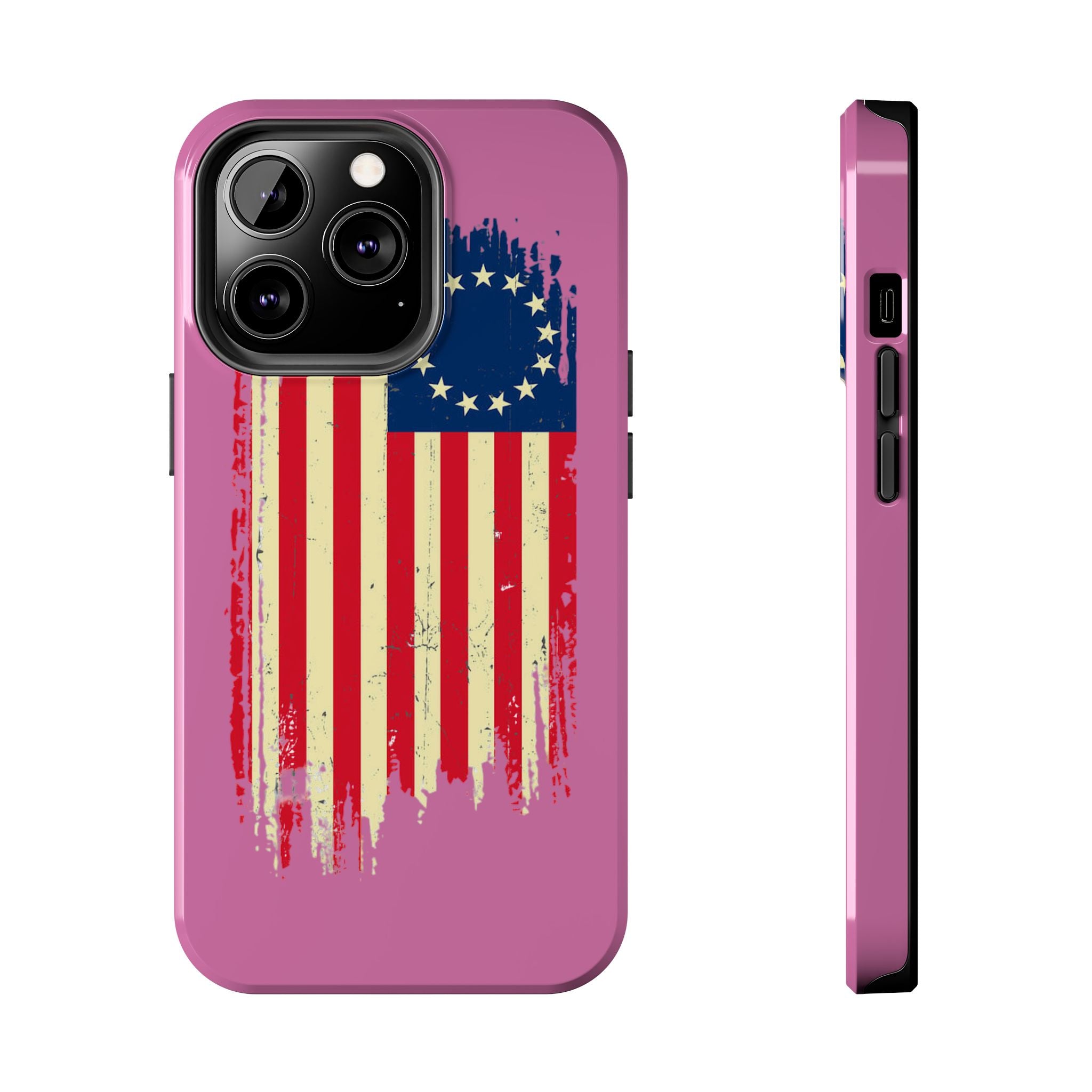 Patriotic Phone Cases with Vintage Flag Design, Tough Case for Independence Day, Memorial Day, 4th of July, Gift for Veterans, USA Pride