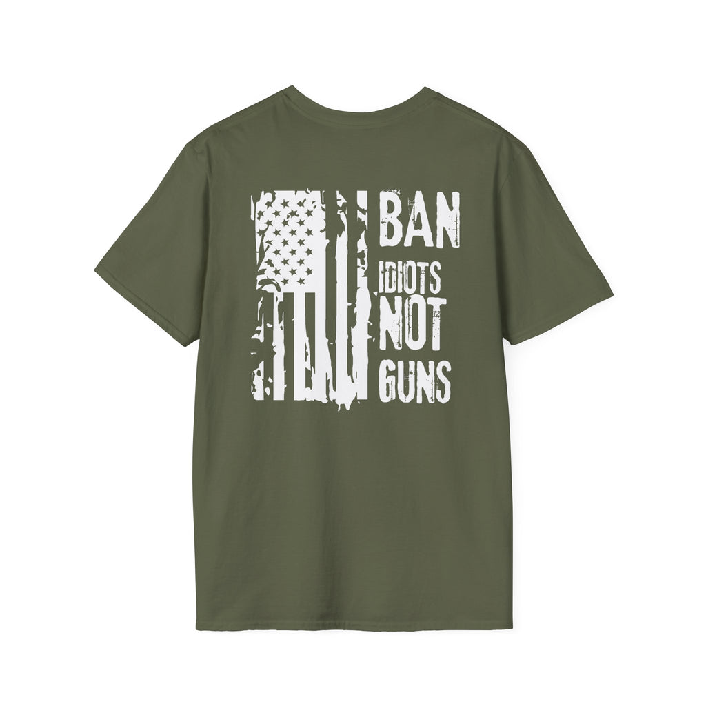 Ban Idiots Not Guns Patriotic Tshirt, American Flag Tee, 4th of July Shirt, Patriotic Graphic Tee, Unisex Patriotic