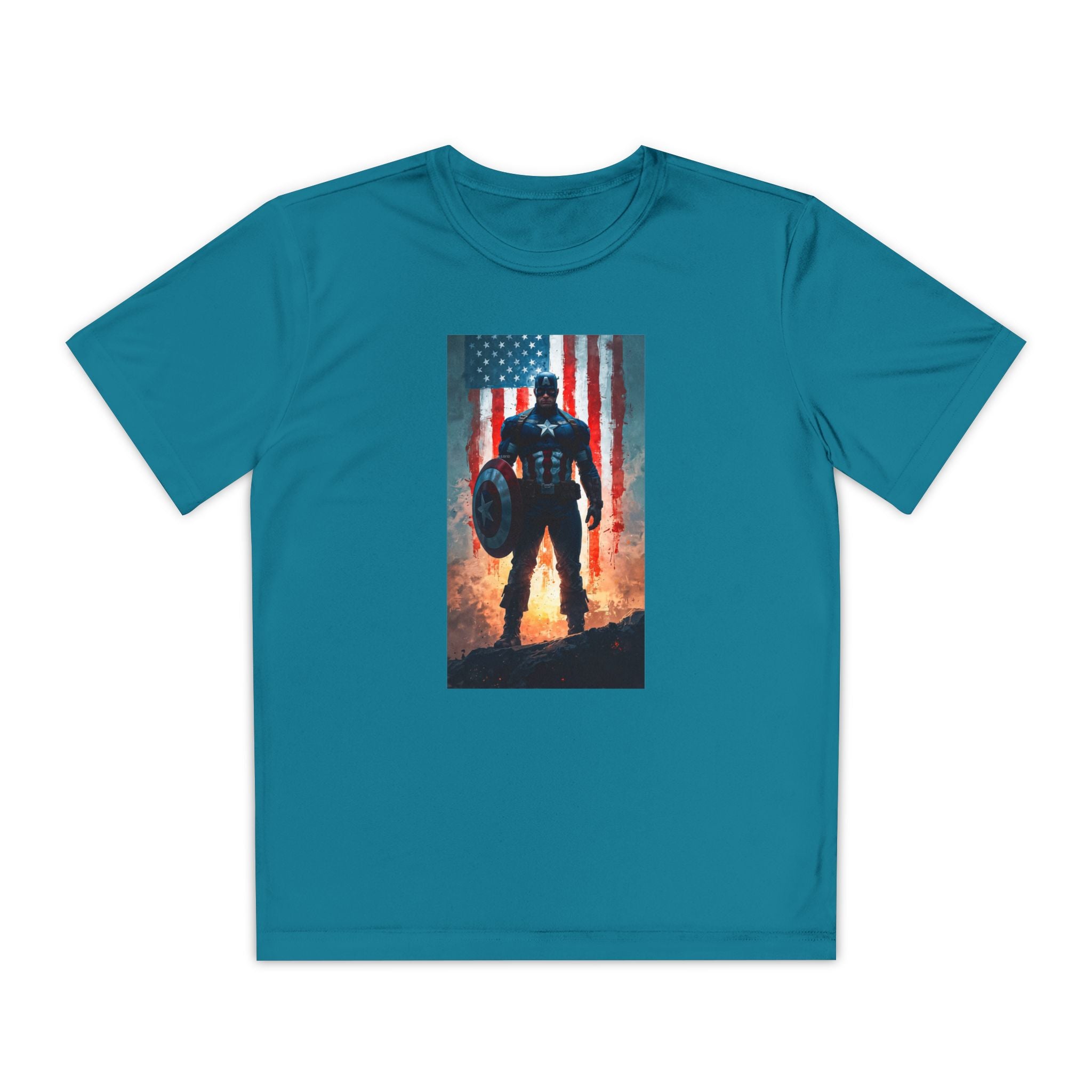 Captain America Superhero Marvel Patriotic, Kids Graphic T-Shirt, Boys Hero Top, Girls Comic Book Clothing, Birthday