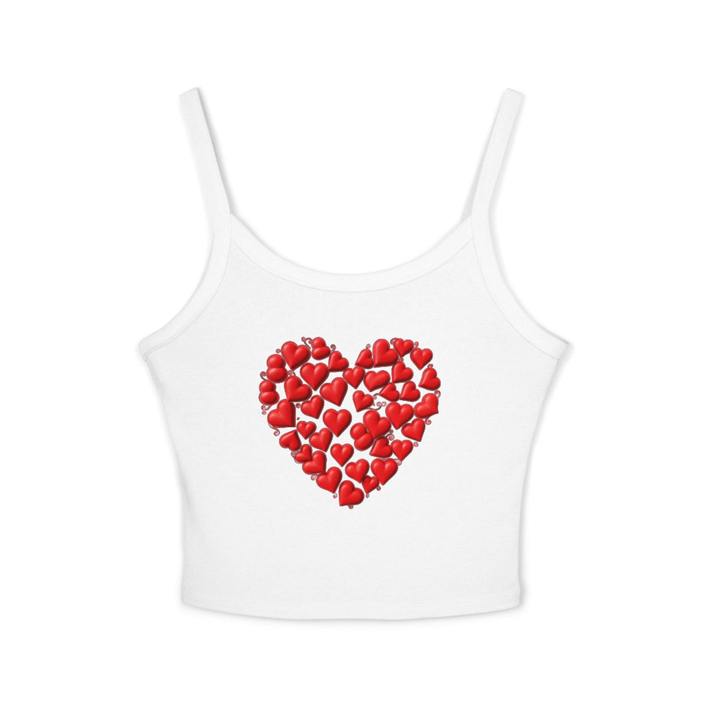 Heart Tank Top, Love Cami, Valentine's Day Shirt, Romantic Sleeveless Tee, Women's Summer Blouse, Cute Spaghetti Strap Tank