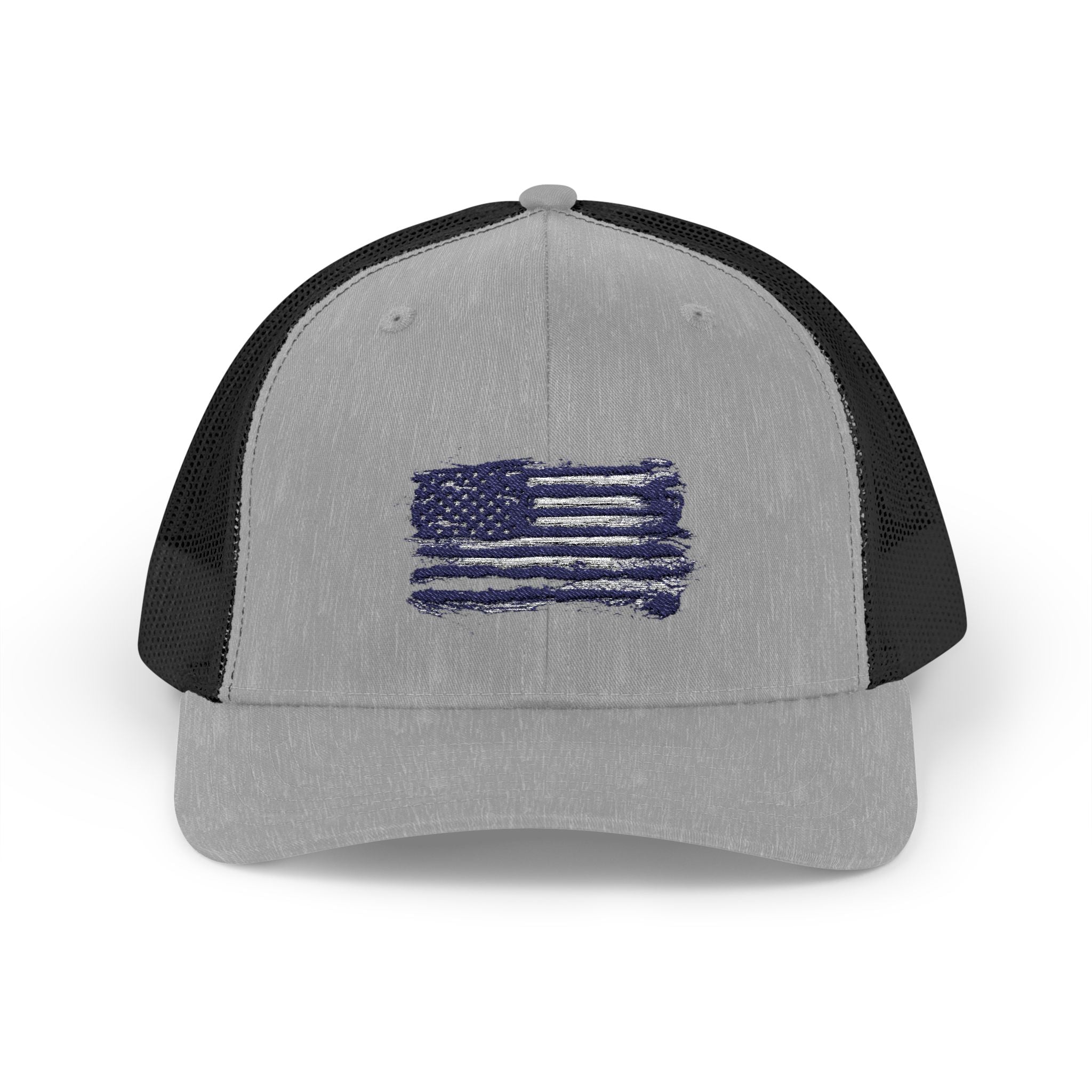 Back The Blue Snapback Trucker Cap with Thin Red Line Design, Ideal for First Responders, Supportive Gifts, Memorials, Everyday Wear