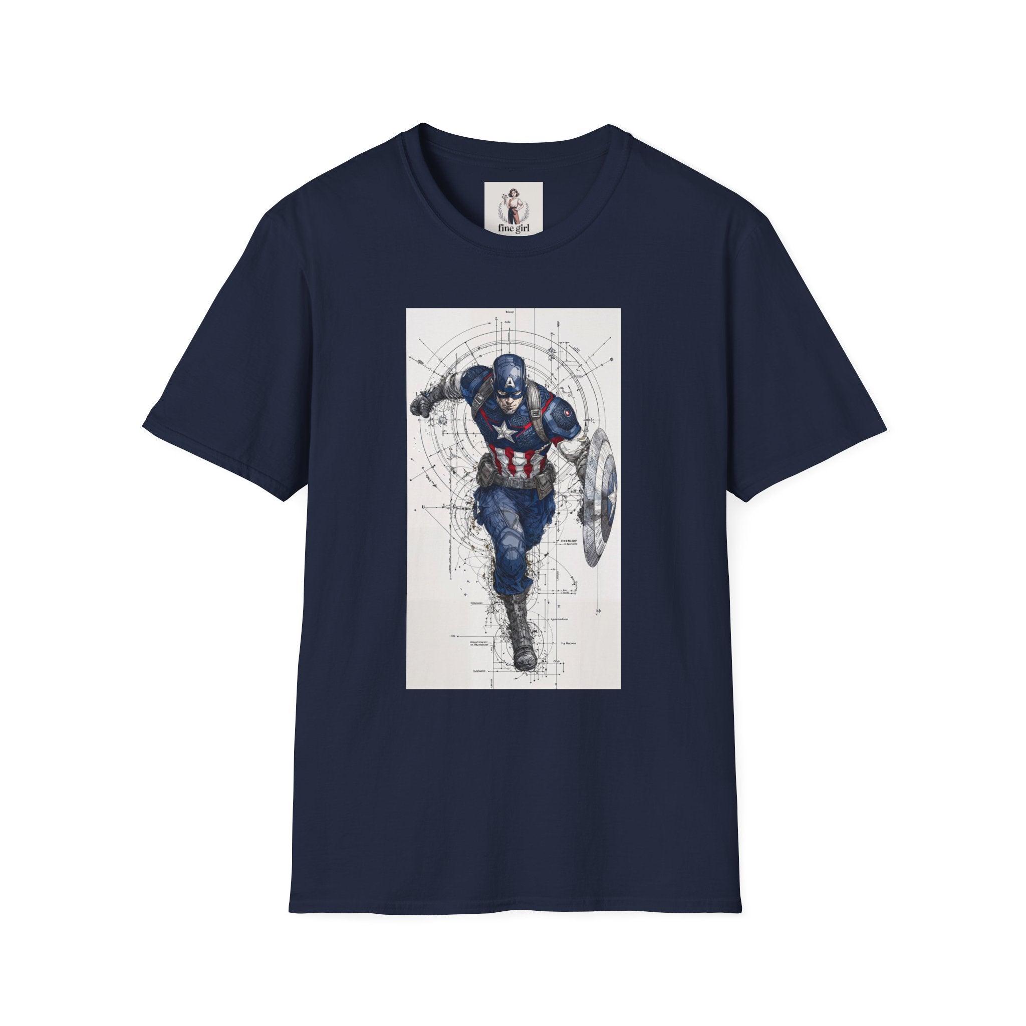 Captain America Superhero Marvel Unisex Softstyle T-Shirt, Comic Book Tee, Geeky Clothing, Cosplay Costume Top