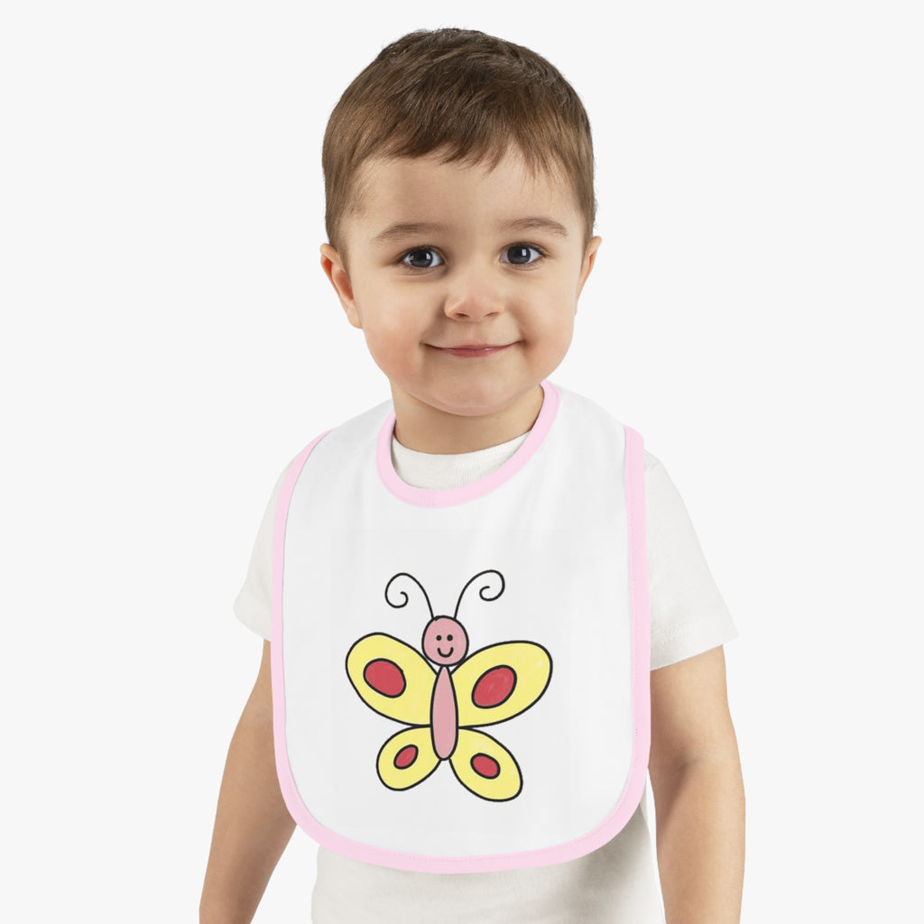 Butterfy Cute Baby Bib - Tiny but Mighty, Infant Feeding Bib, Baby Shower Gift, Newborn Accessories, Elephant Design, Everyday Use