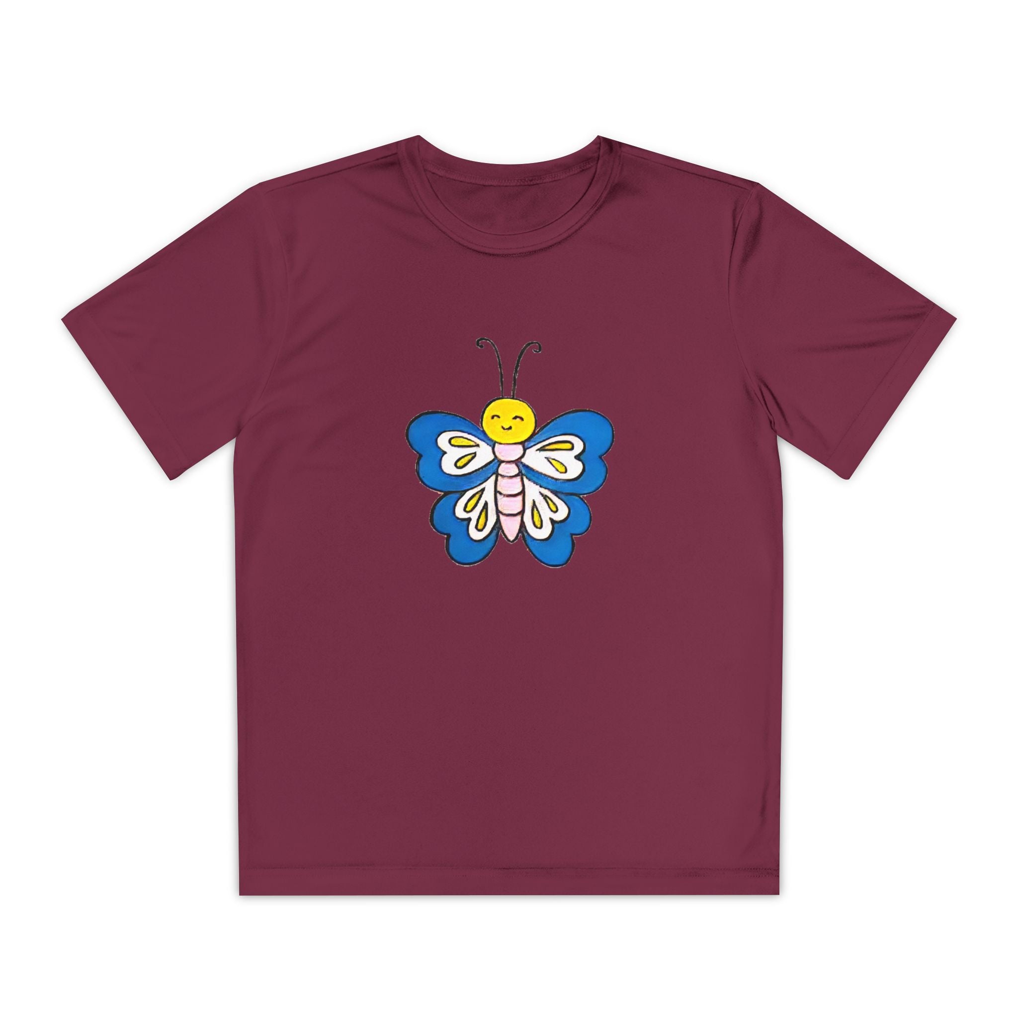 Butterffy Youth T-Shirt Sports Graphic Tee, Cool Athletic Shirt for Kids, Perfect for Sports Events, Team Spirit