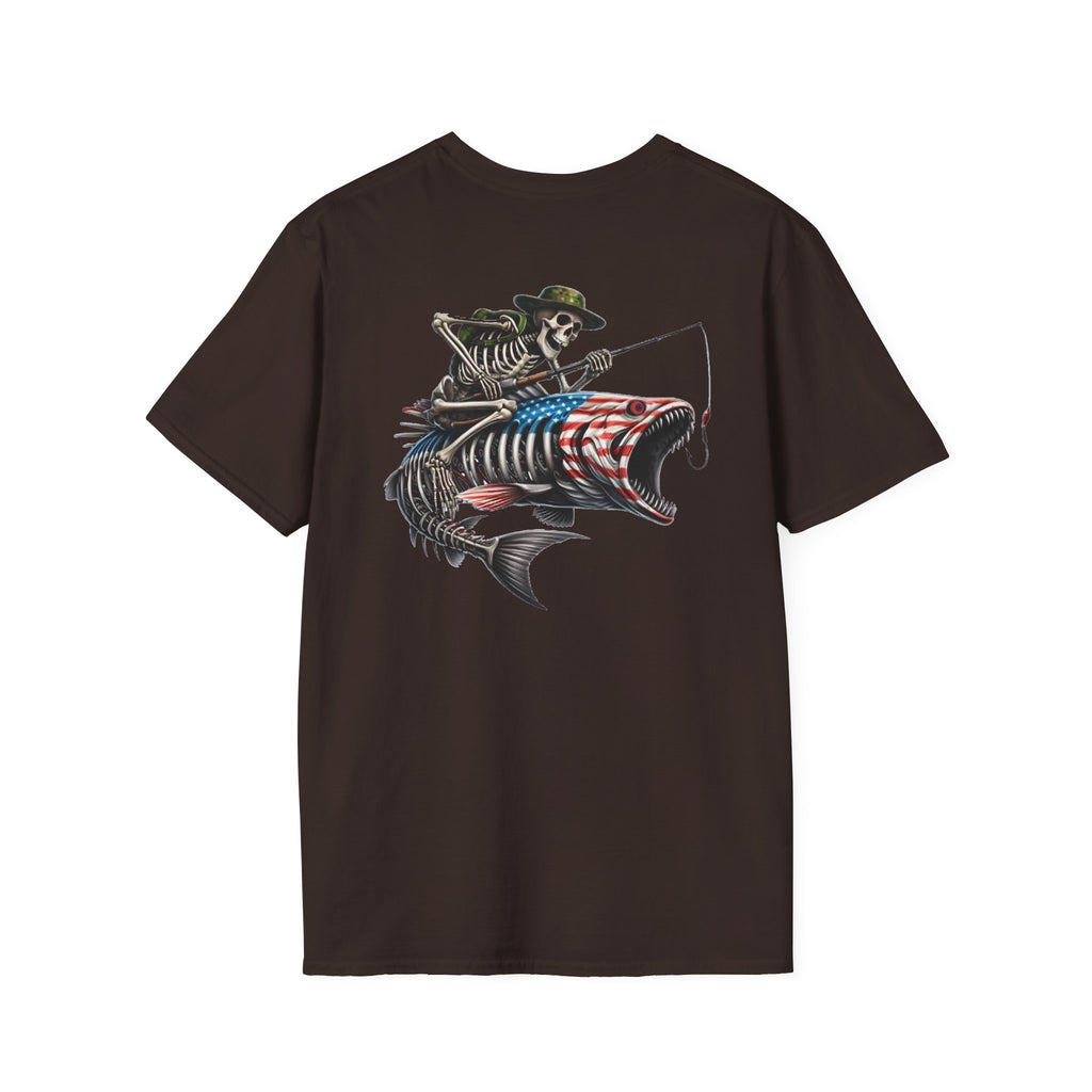 Patriotic Fishing Tshirt, American Flag Tee, 4th of July Shirt, USA Independence Day Top, Patriotic Graphic Tee, Unisex Patriotic