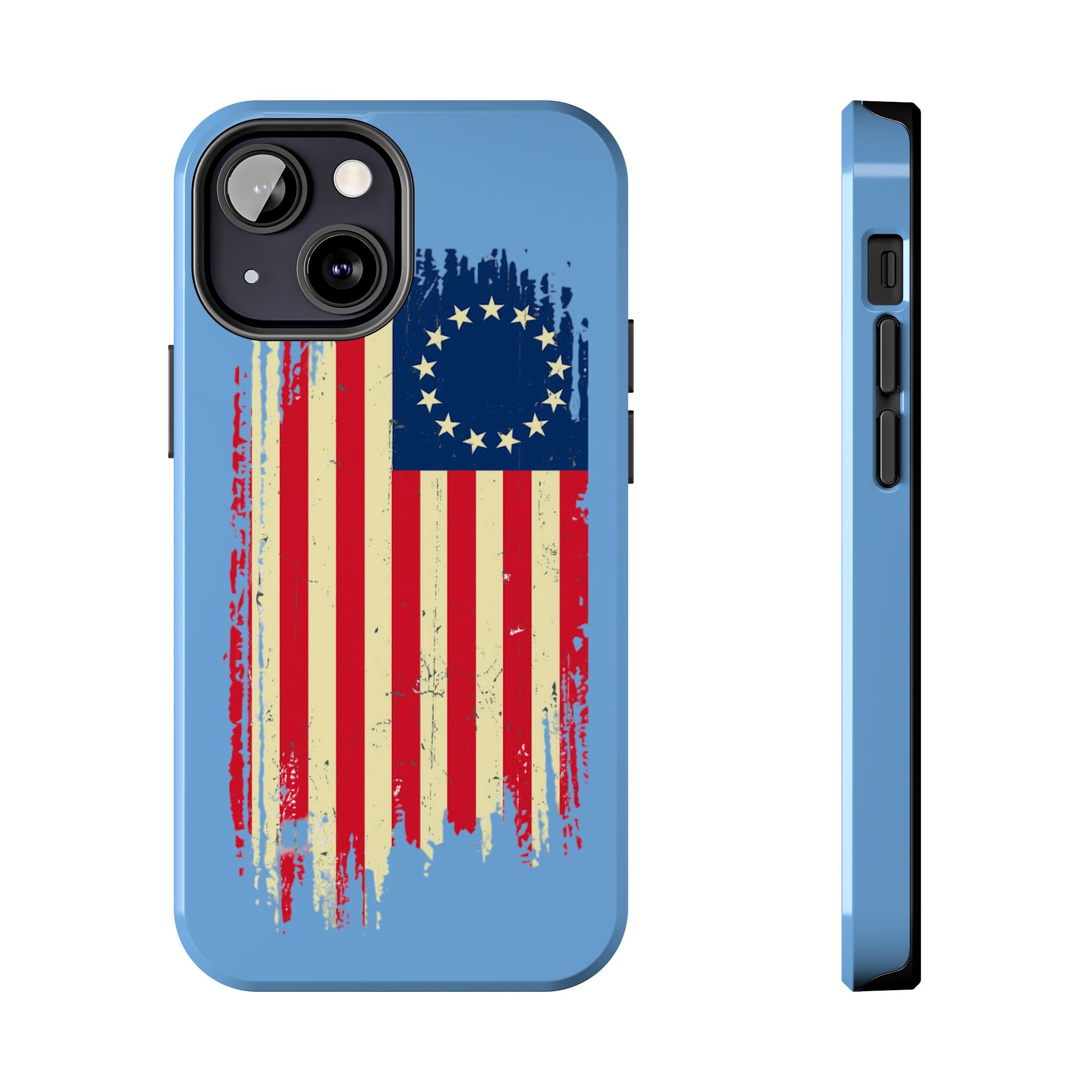 Patriotic Phone Cases with Vintage Flag Design, Tough Case for Independence Day, Memorial Day, 4th of July, Gift for Veterans, USA Pride