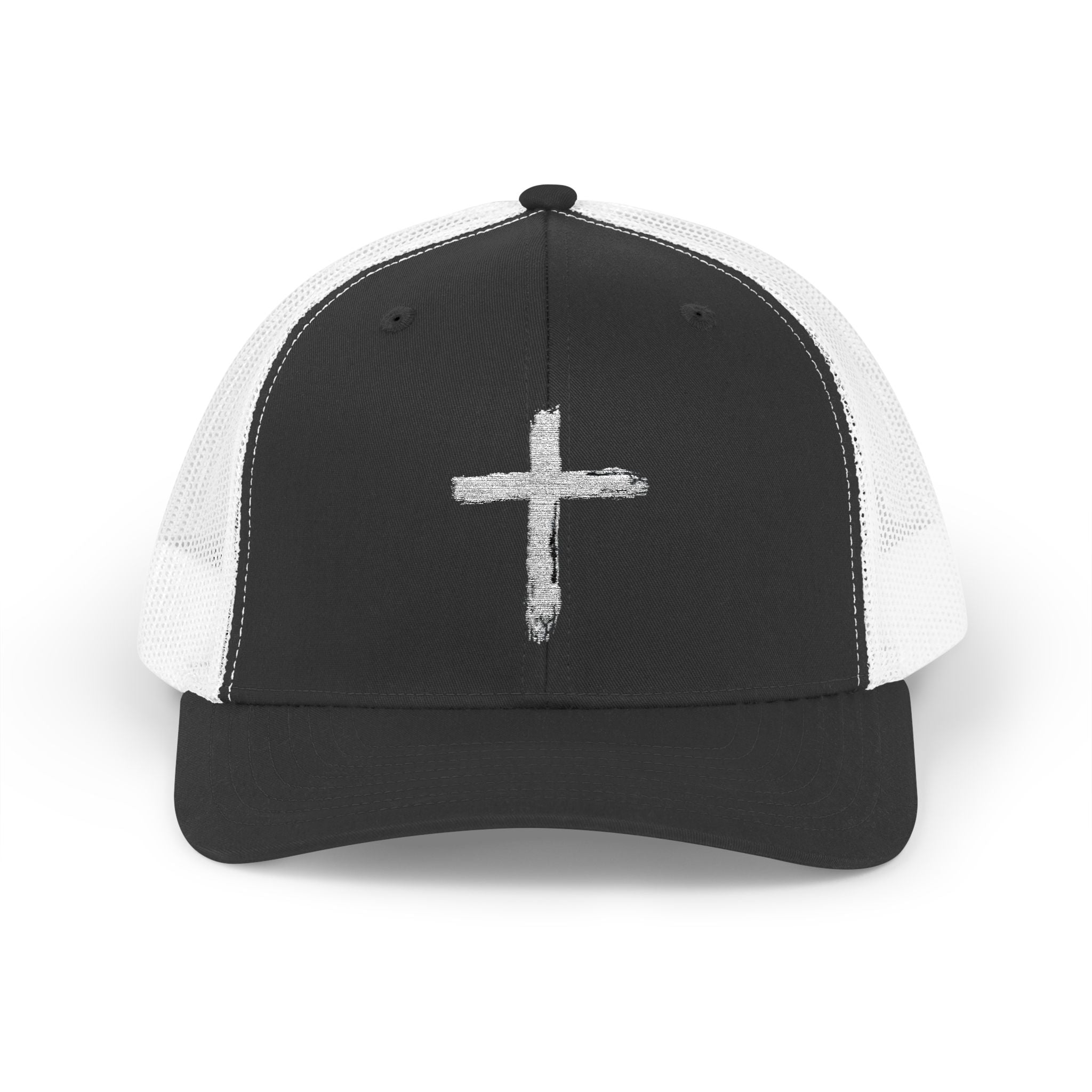 Holly Cross Snapback Trucker Cap with Thin Red Line Design, Ideal for First Responders, Supportive Gifts, Memorials, Everyday Wear