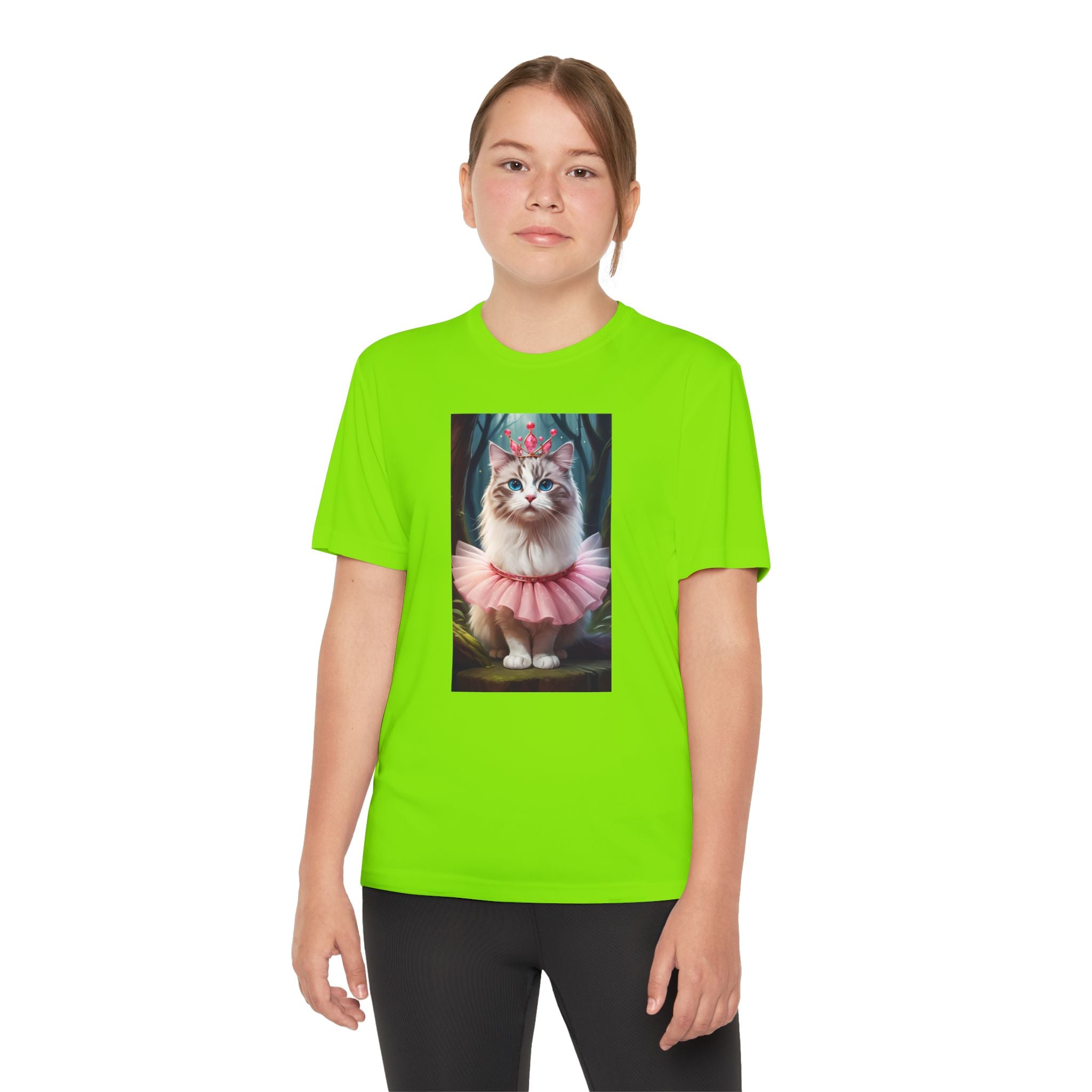 Graphic Tee, Cute Cartoon Kitten, Kids Animal Lover Shirt, Kitty Princess Design, Youth Tee for Girls and Boys, Funny Cat Shirt, Gift for