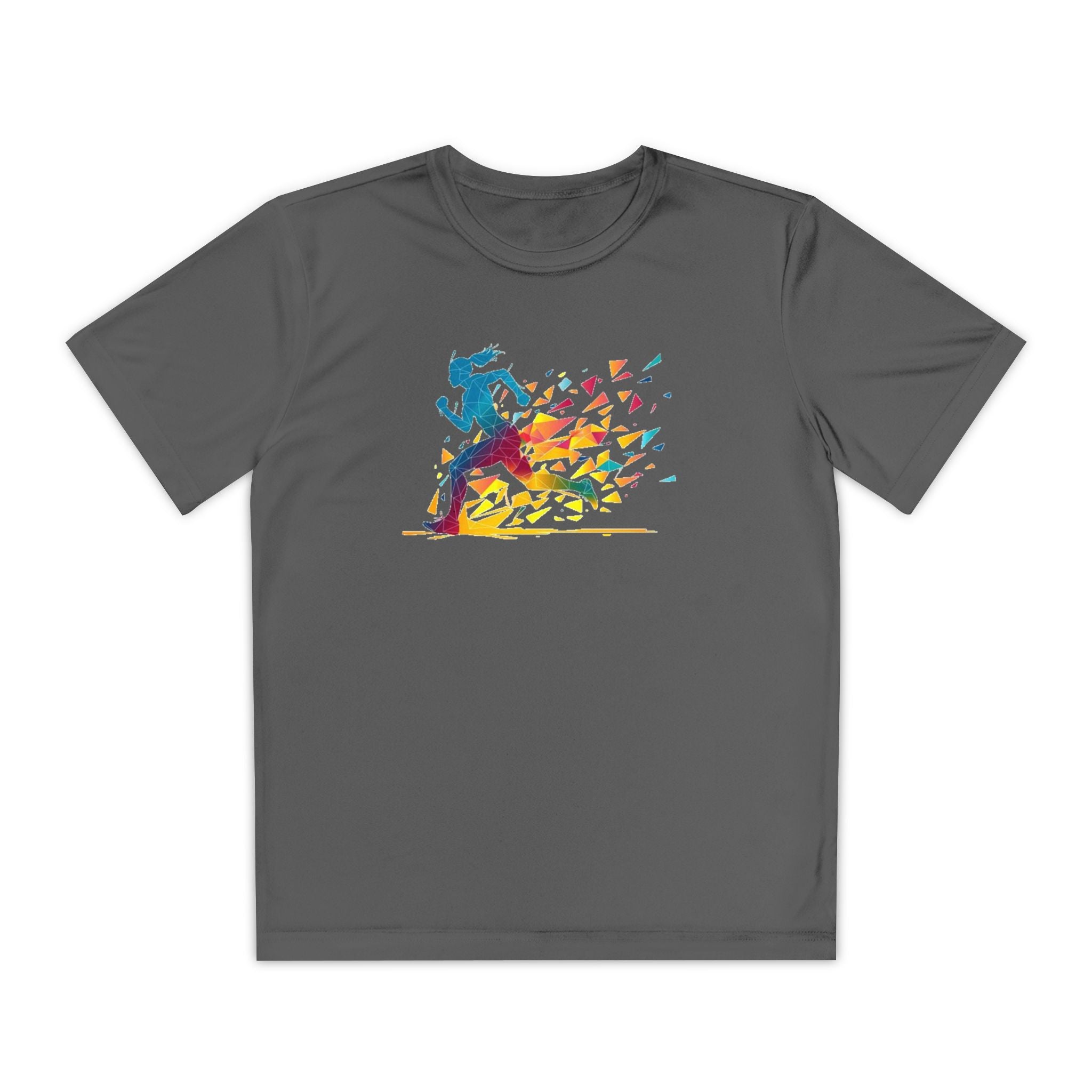 Running Youth T-Shirt Sports Graphic Tee, Cool Athletic Shirt for Kids, Perfect for Sports Events, Team Spirit