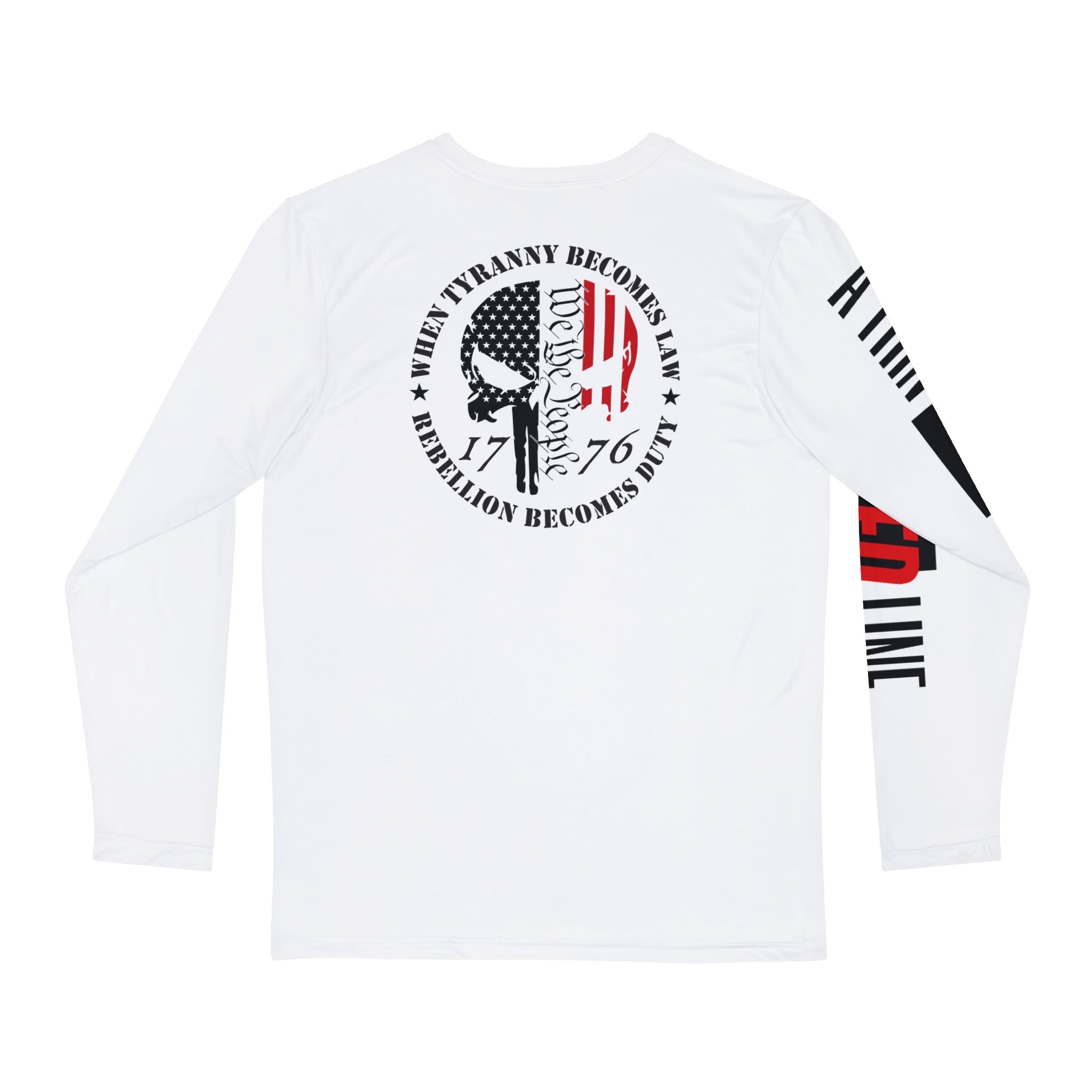 Firefighter Patriotic Tee, Thin Red Line Shirt, First Responder Long Sleeve Top, Men's Graphic Tee, Firefighter Apparel