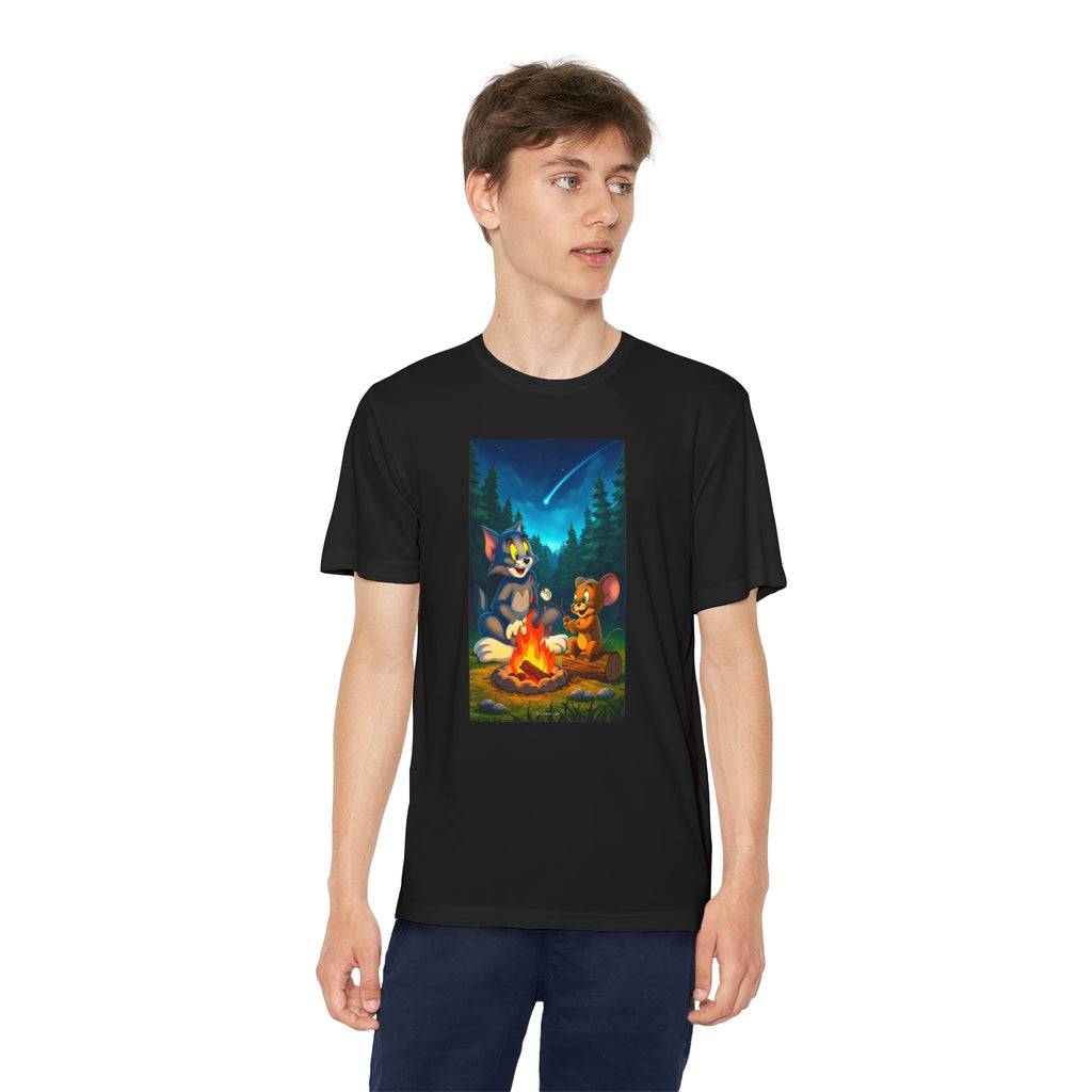 Youth Competitor Tee with Tom And Jerry design, Cartoon Graphic Kid's T-Shirt, Kids Tee, Children's Clothing, Funny Tee for Boys and Girls