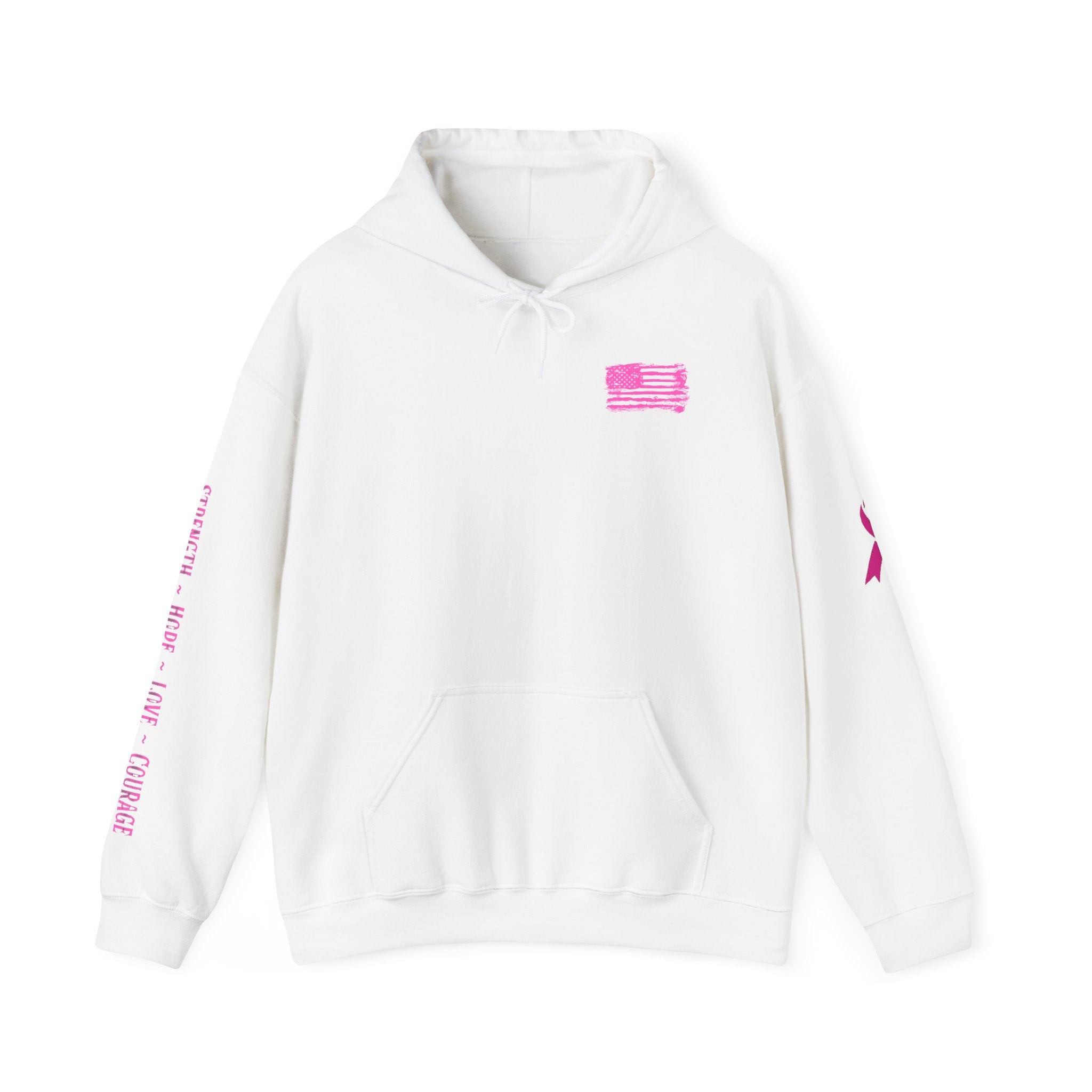 Breast Cancer Awareness Month Patriotic Hoodie ~ Rebel Spirit Unisex Hoodie