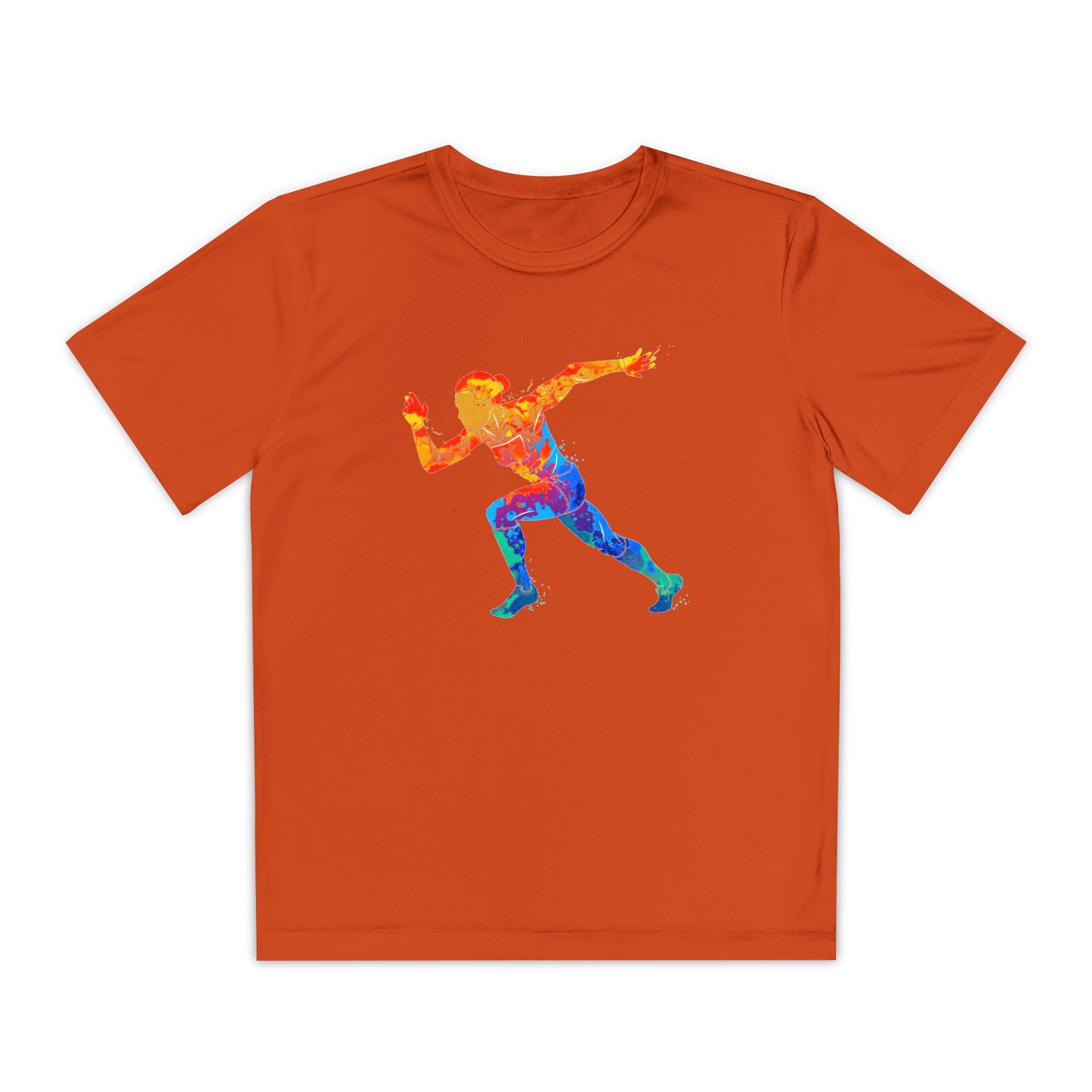 Running Youth T-Shirt Sports Graphic Tee, Cool Athletic Shirt for Kids, Perfect for Sports Events, Team Spirit