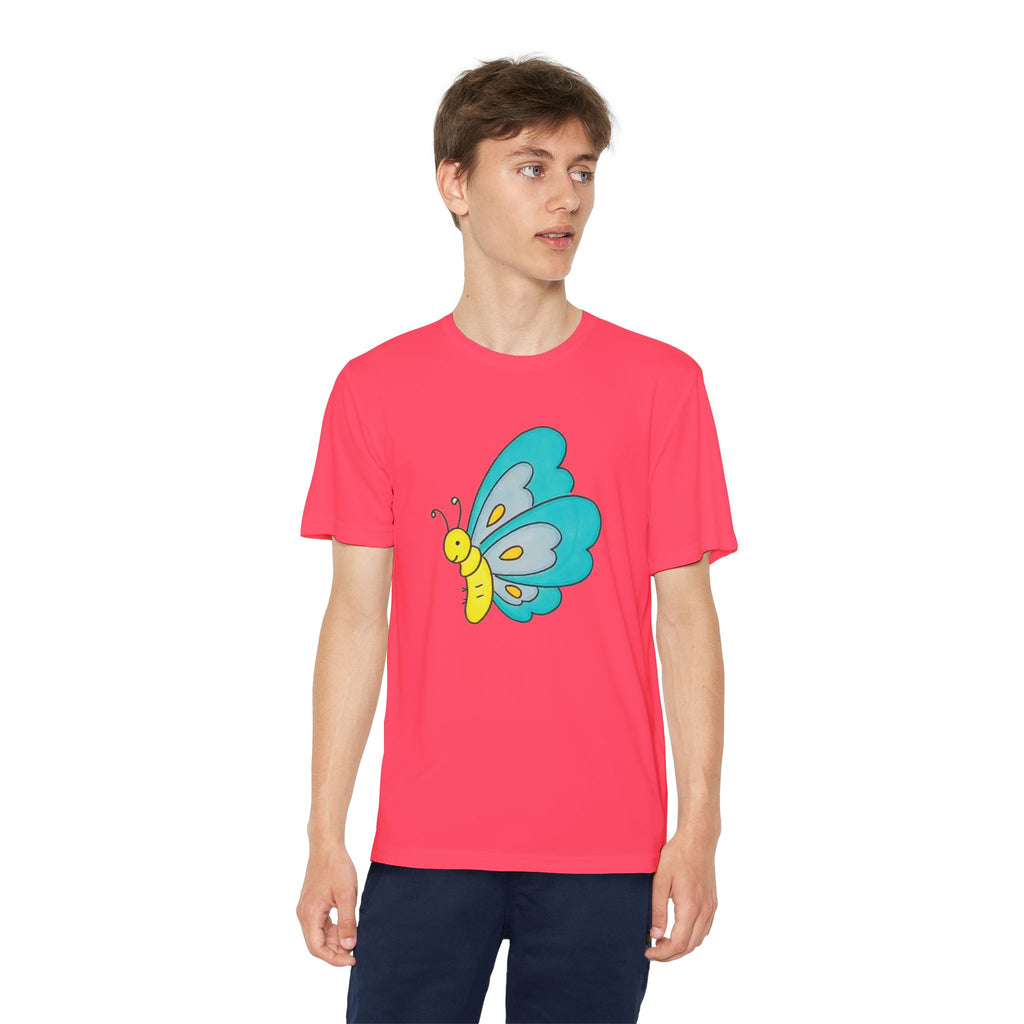 Butterffy Youth T-Shirt Sports Graphic Tee, Cool Athletic Shirt for Kids, Perfect for Sports Events, Team Spirit