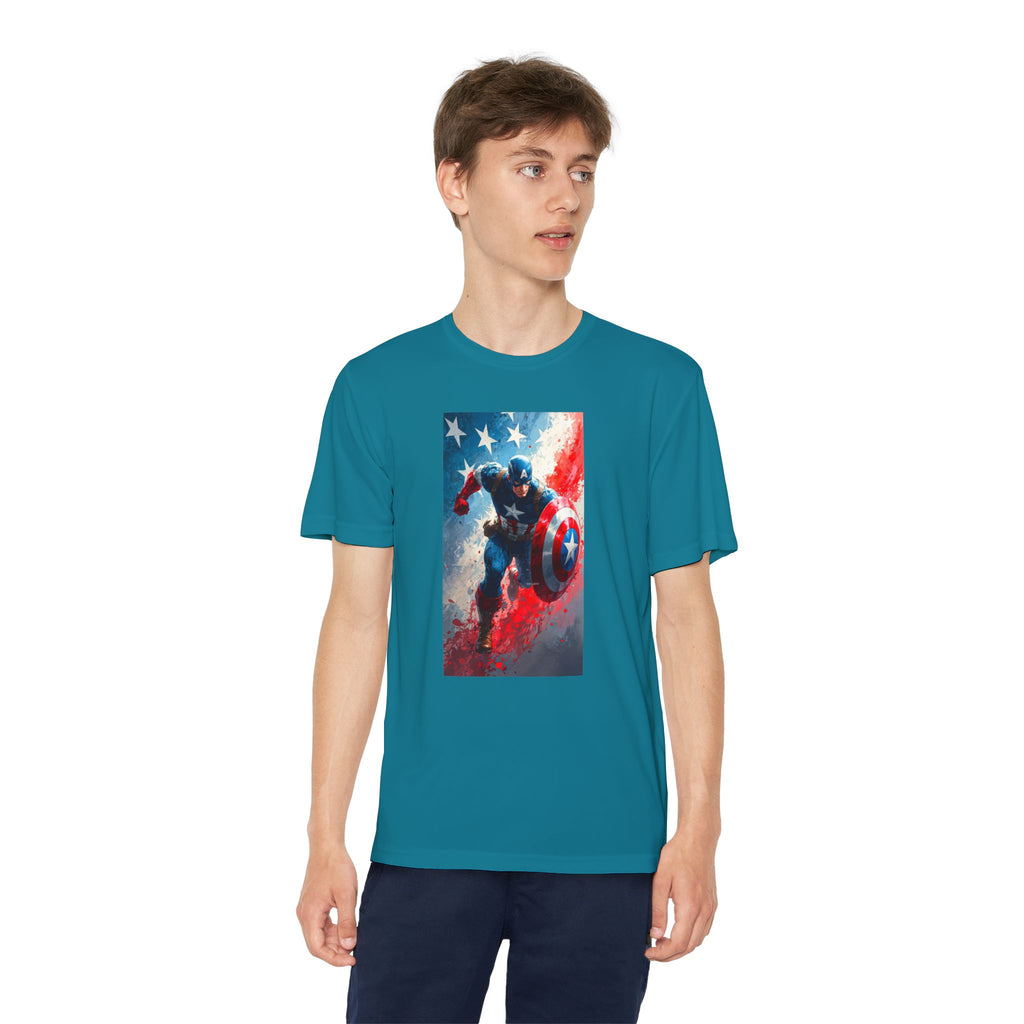 Captain America Superhero Marvel Patriotic, Kids Graphic T-Shirt, Boys Hero Top, Girls Comic Book Clothing, Birthday