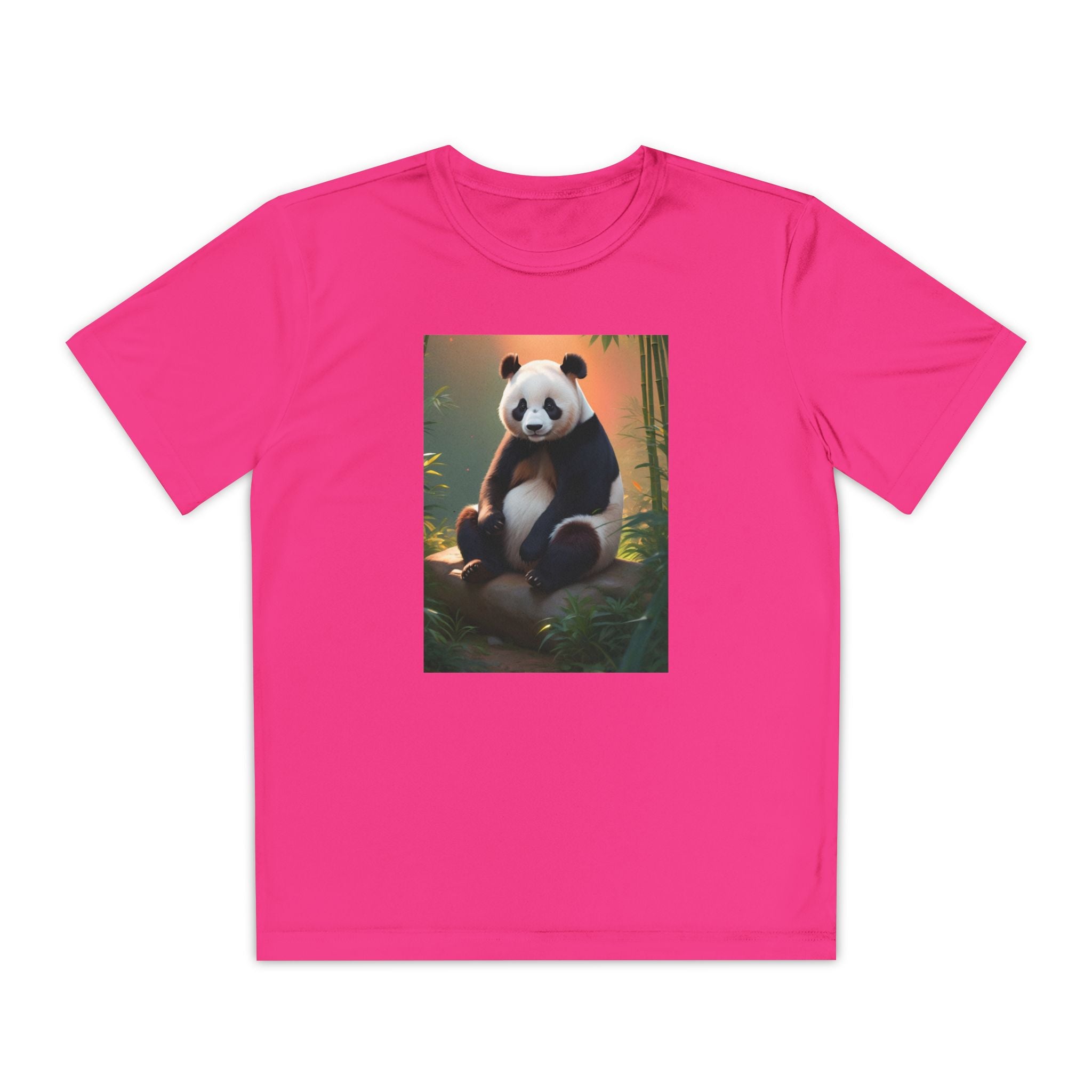 Panda Youth Tee Shirt, Kids Animal Graphic Top, Cute Black and White Tee, Children's Zoo Theme Shirt, Bamboo Bear Shirt, Kid's Nature Gift