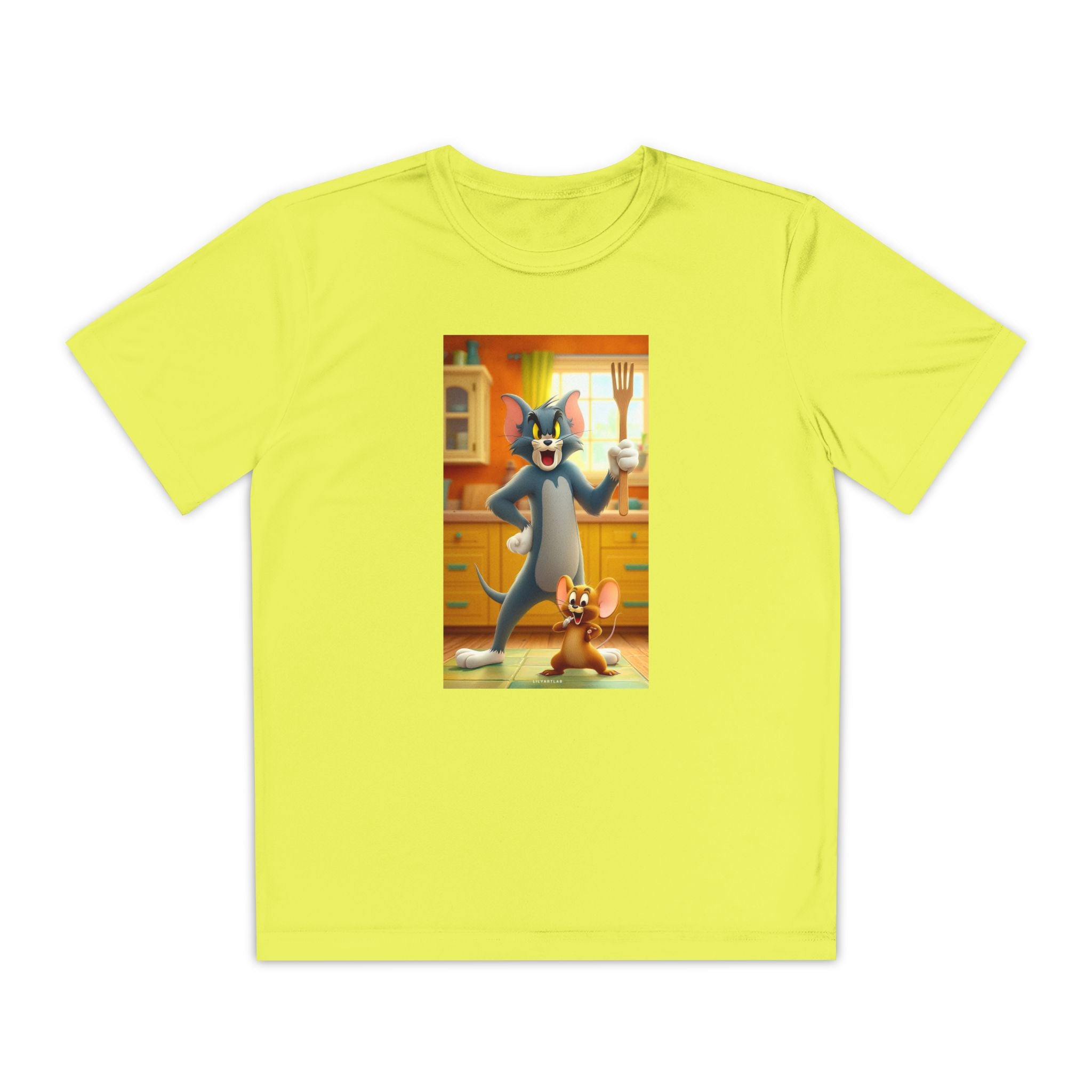 Youth Competitor Tee with Tom And Jerry design, Cartoon Graphic Kid's T-Shirt, Kids Tee, Children's Clothing, Funny Tee for Boys and Girls