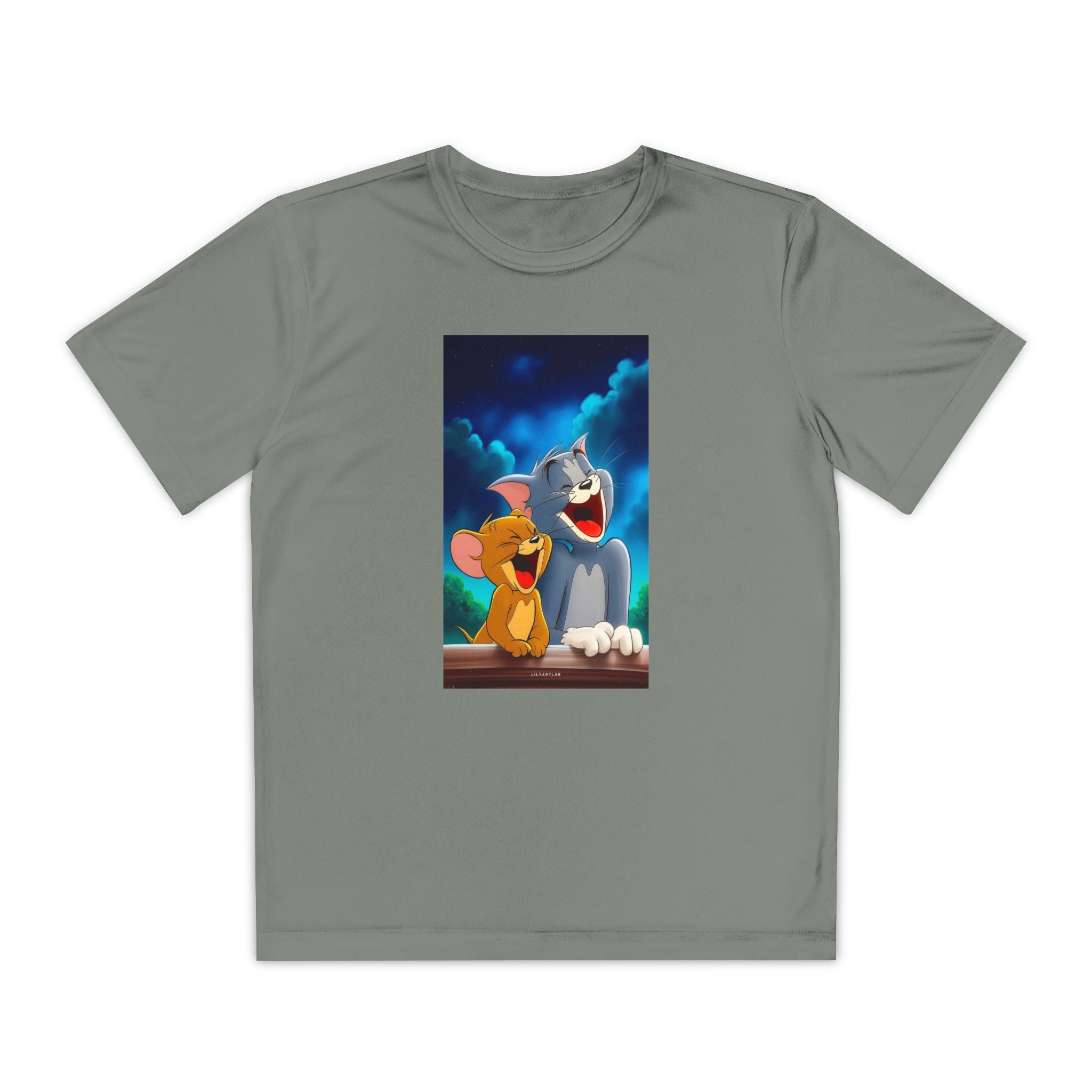 Youth Competitor Tee with Tom And Jerry design, Cartoon Graphic Kid's T-Shirt, Kids Tee, Children's Clothing, Funny Tee for Boys and Girls