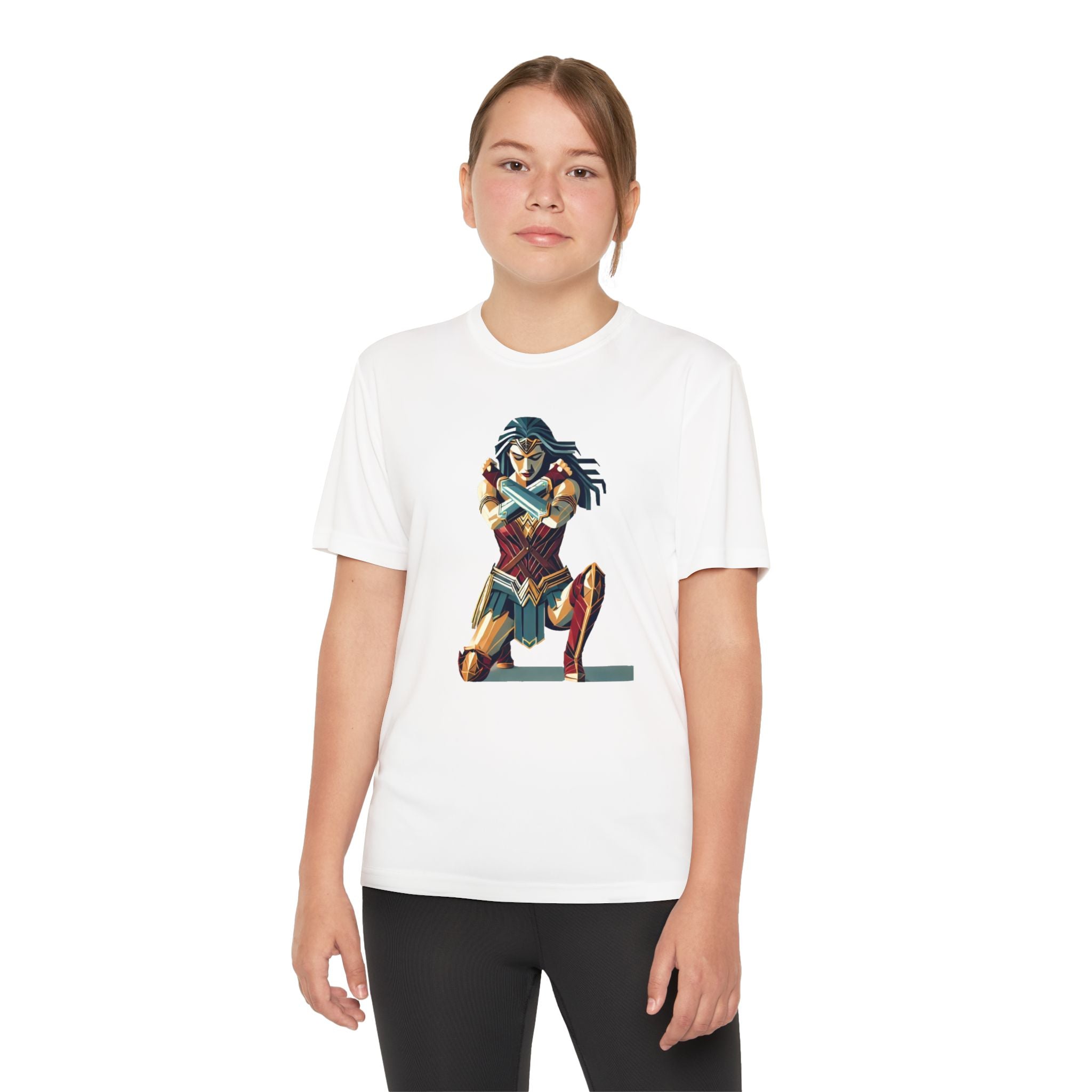 Wonder Woman Youth T-Shirt Sports Graphic Tee, Cool Athletic Shirt for Kids, Perfect for Sports Events, Team Spirit